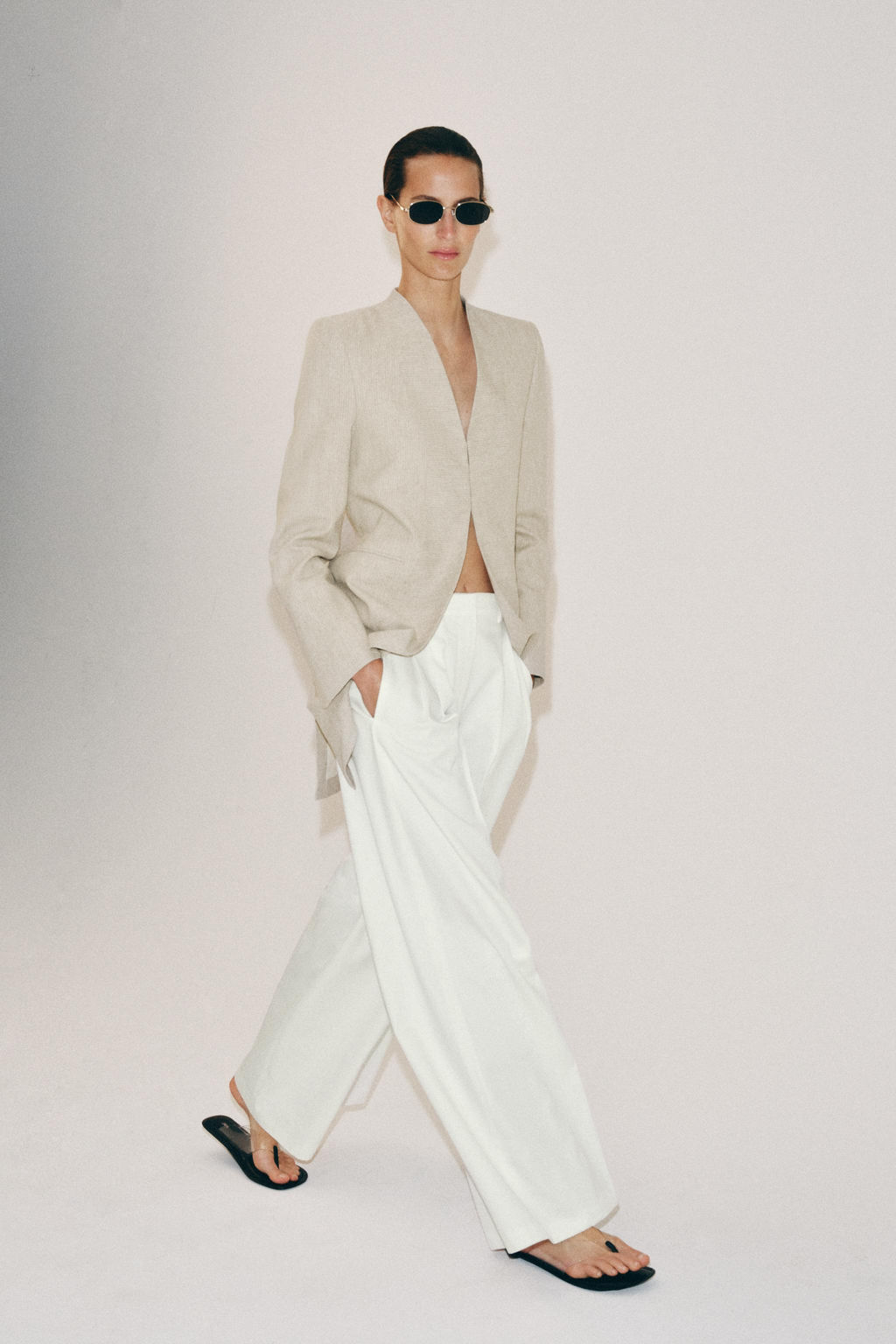 BLAZER LARGA RAYAS ZW COLLECTION / Arena / Vigor? - Zara фото 4