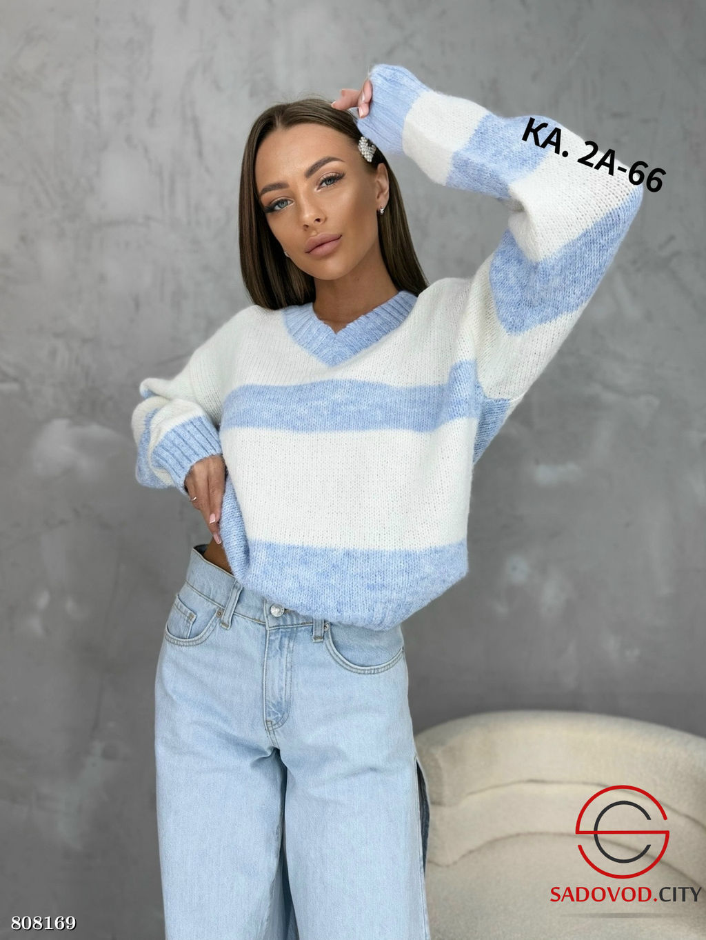 кофта женская с v-вырезом - Bruno фото 2