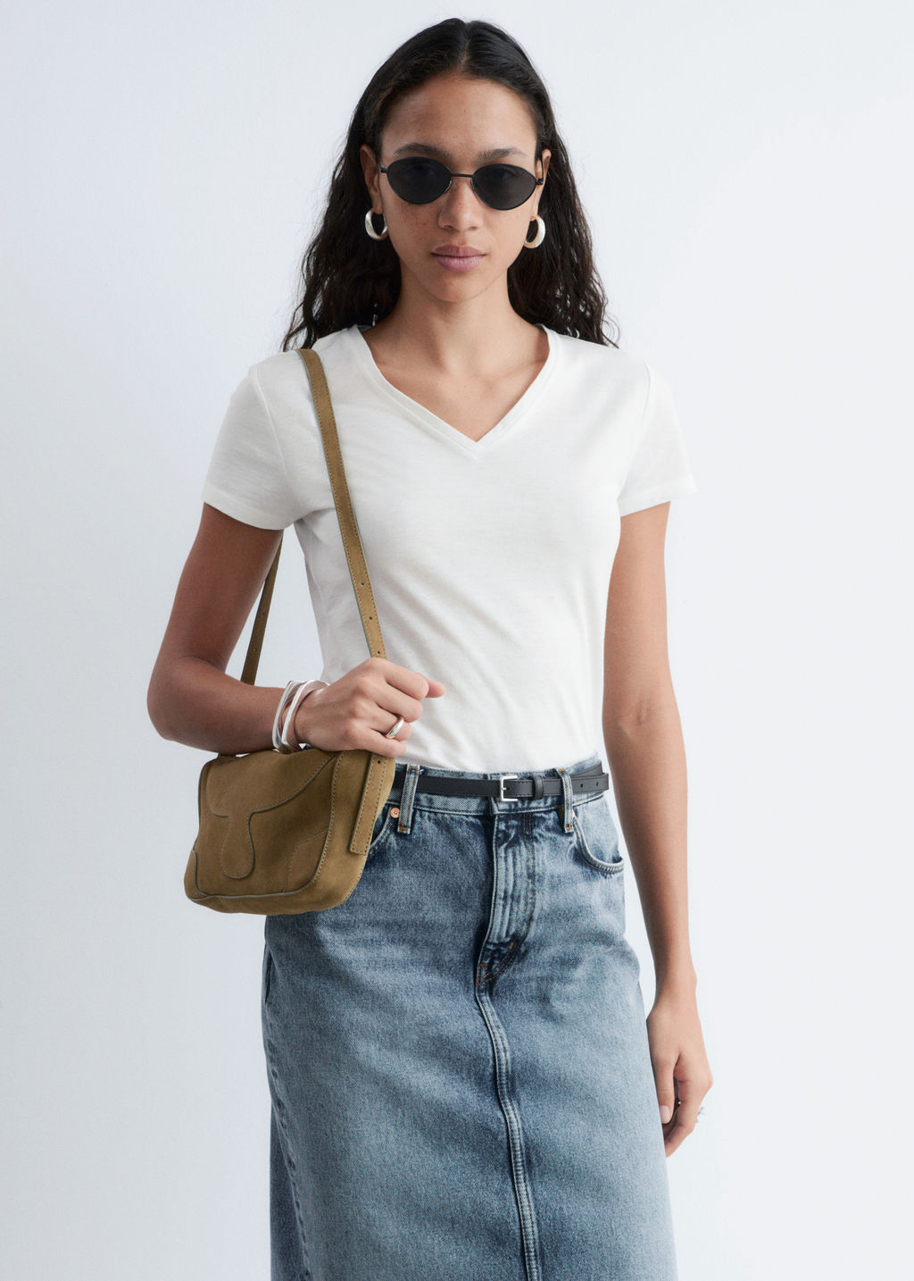Camiseta de algod?n con escote en pico - H&m фото 3