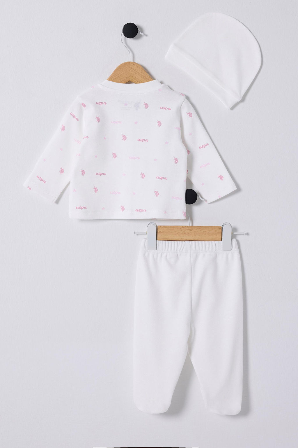 K_z Bebek Beyaz Pijama Tak_m_ 3l_ Set