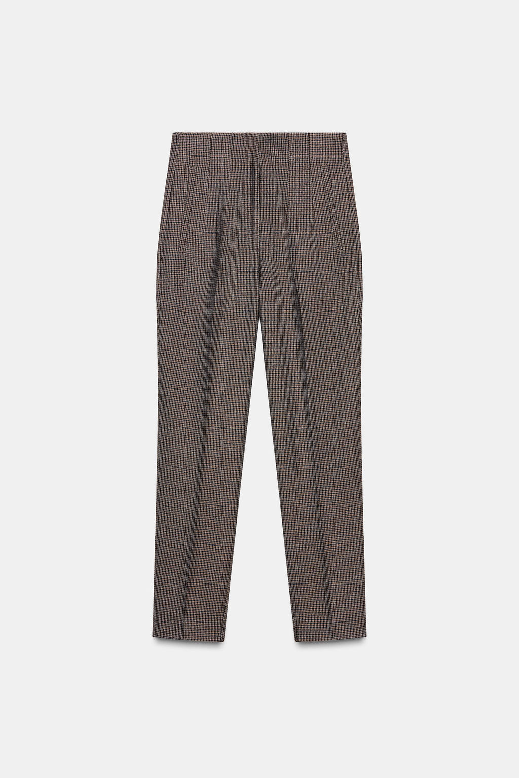 HIGH-WAIST CHECKED TROUSERS - Zara фото 7