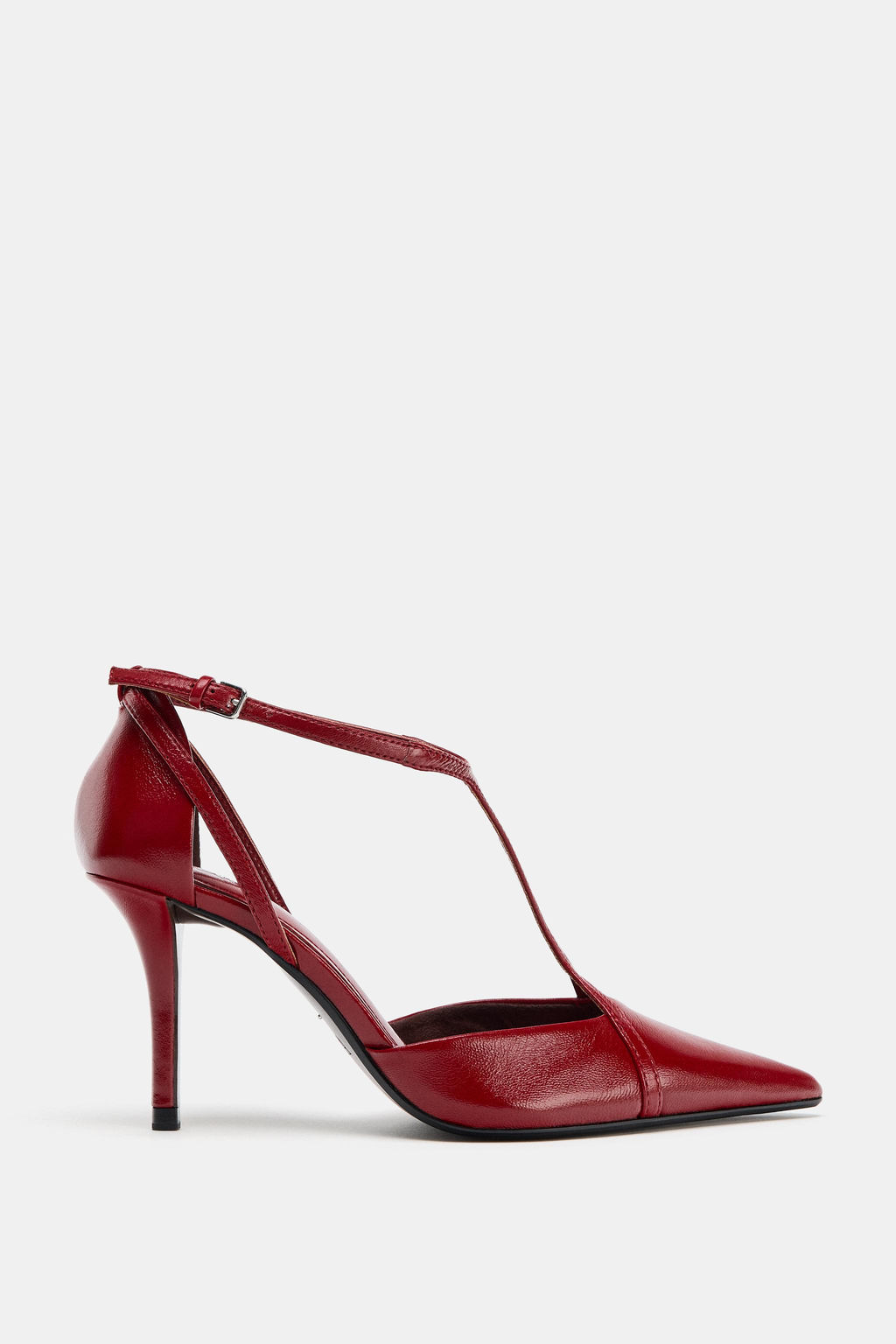 LEATHER STRAPPY HEEL SHOES - Zara фото 3