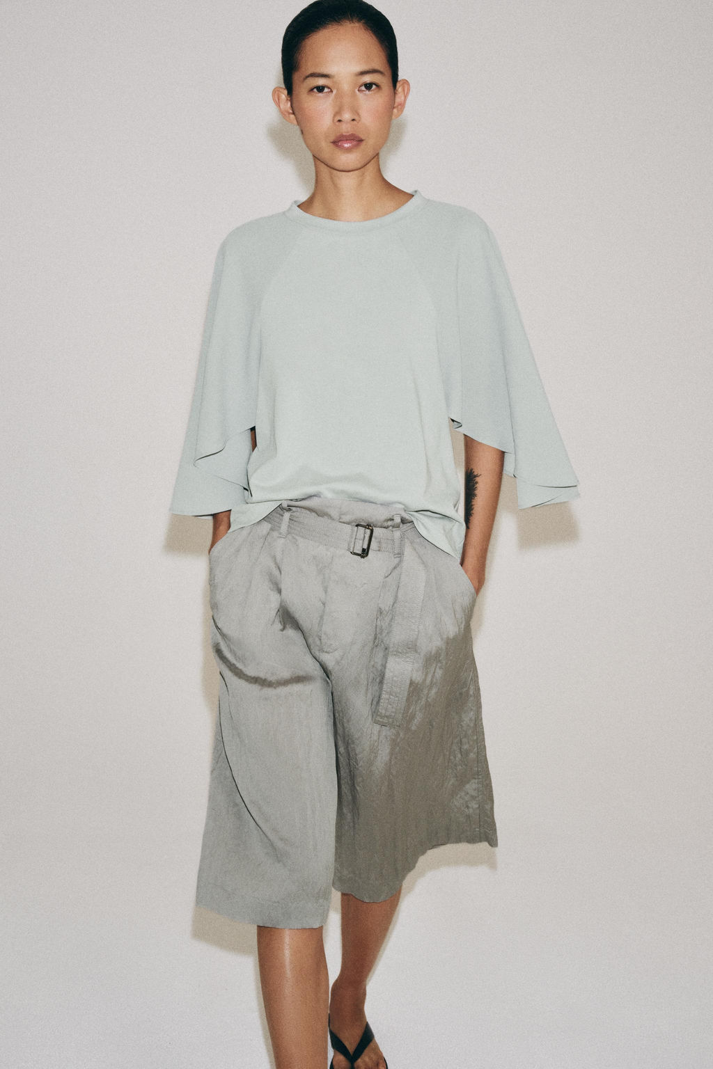 CAMISETA COMBINADA / Azul / Gris - Zara фото 4
