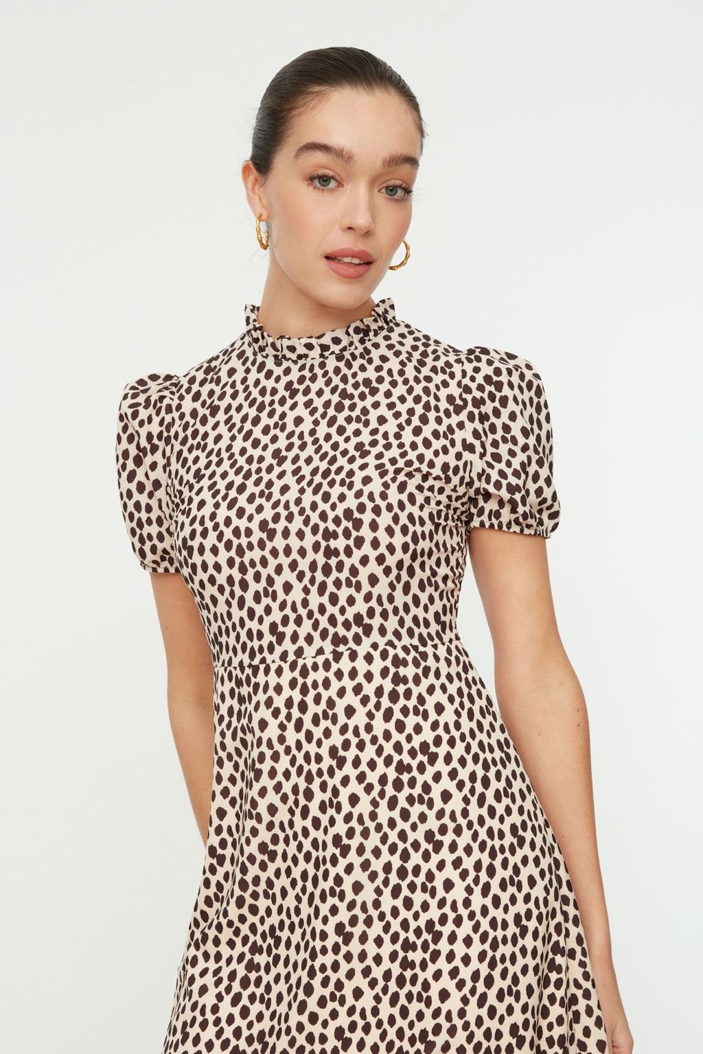 TRENDYOLMILLA Ac?k Mavi Cicekli A Kesim F?rf?rl? Midi Dokuma Elbise TWOSS20EL0894  фото 16