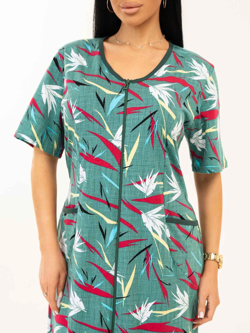 Халат женский, цвет зеленый