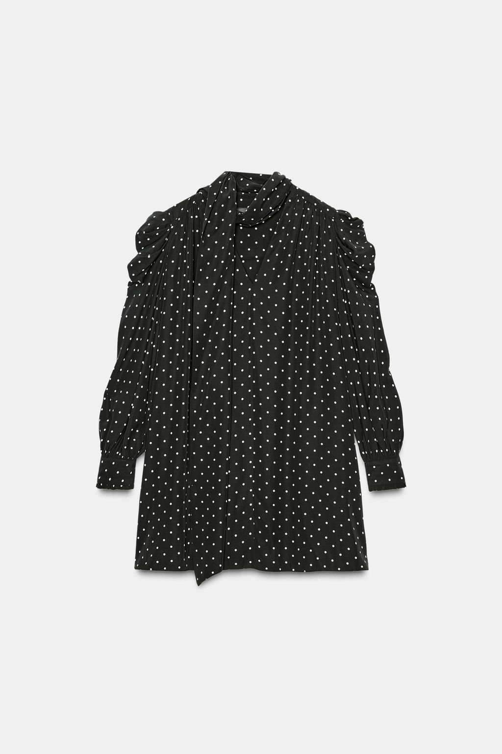 ZW COLLECTION POLKA DOT DRESS WITH SCARF DETAIL - Zara фото 6