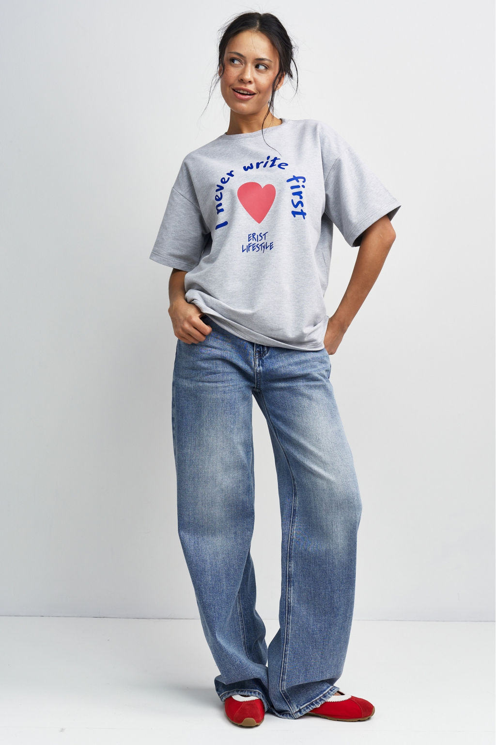 Футболка Никогда не пишу первой Серый меланж - Erist store фото 2