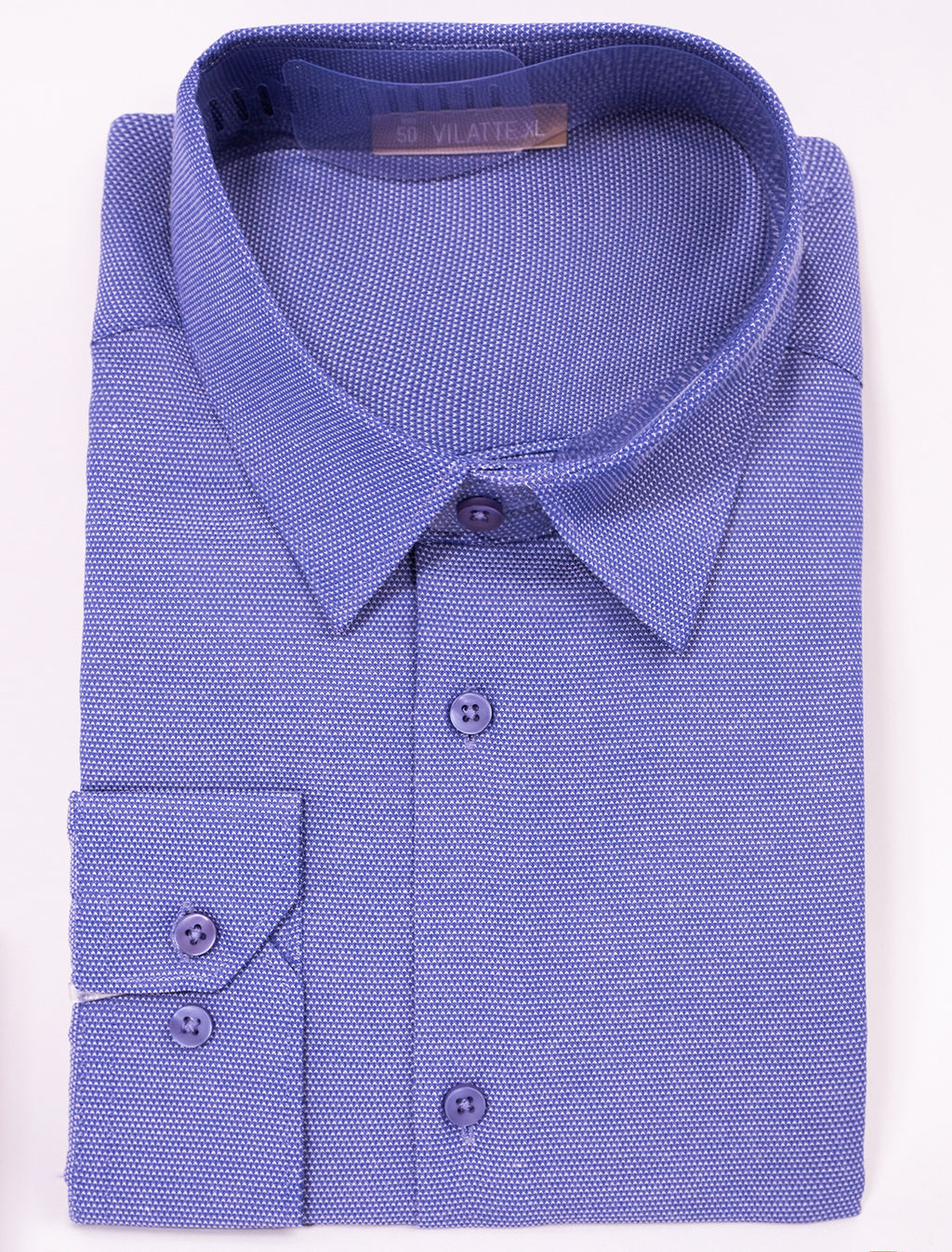 Рубашка мужская с контрастными внутренними элементами из фактурного хлопка с ПЭ