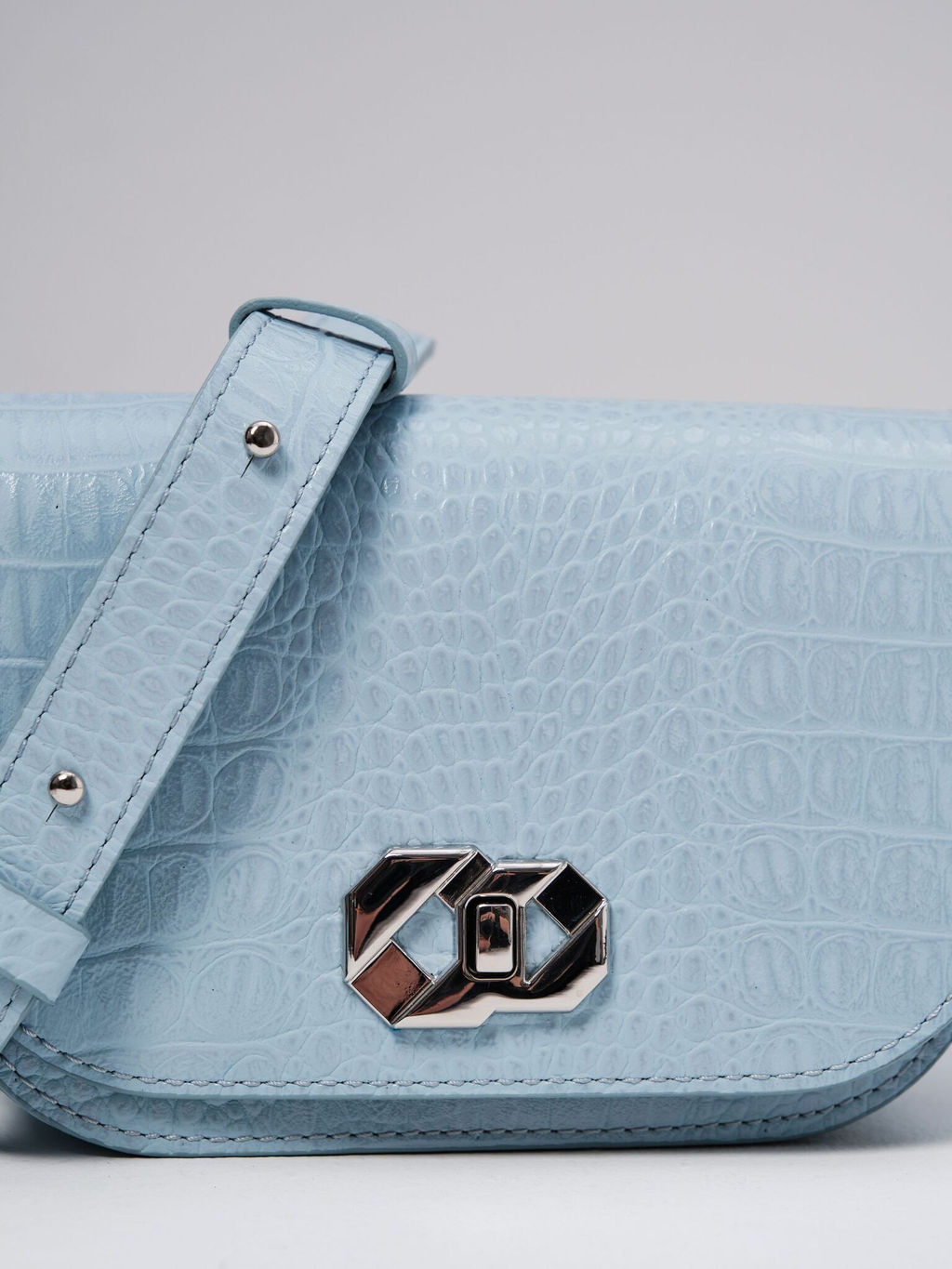 Сумка на плечо Deboro 30879 голубая вода/крок