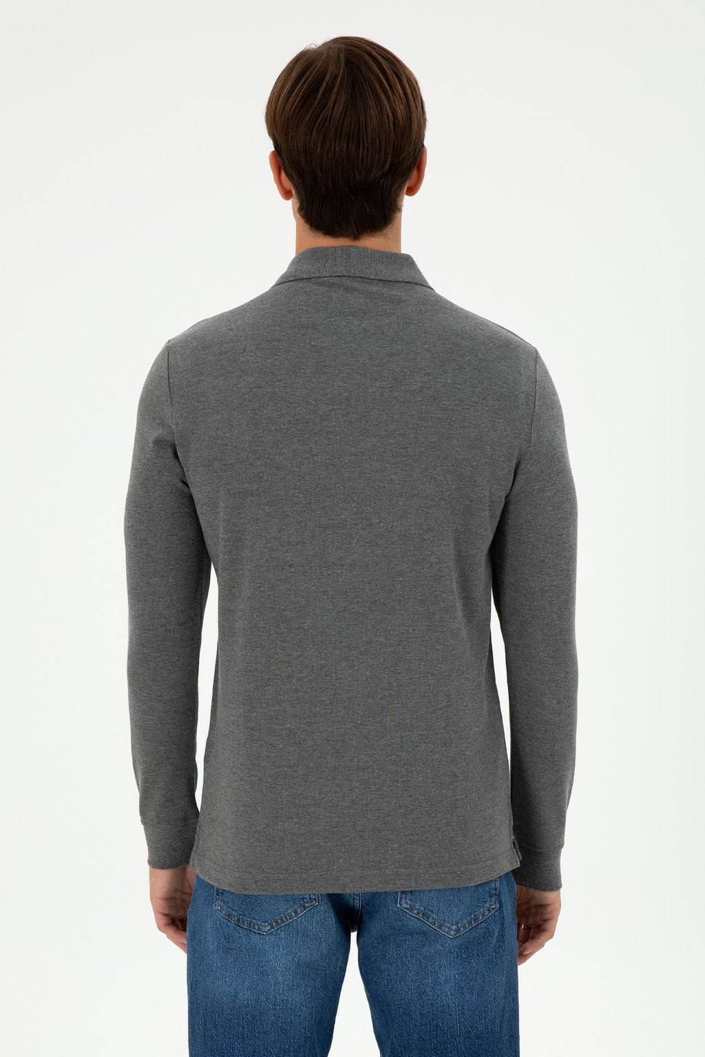 Мужской базовый свитшот антрацитовый меланж Неожиданная скидка в корзине - U.s. polo assn фото 5