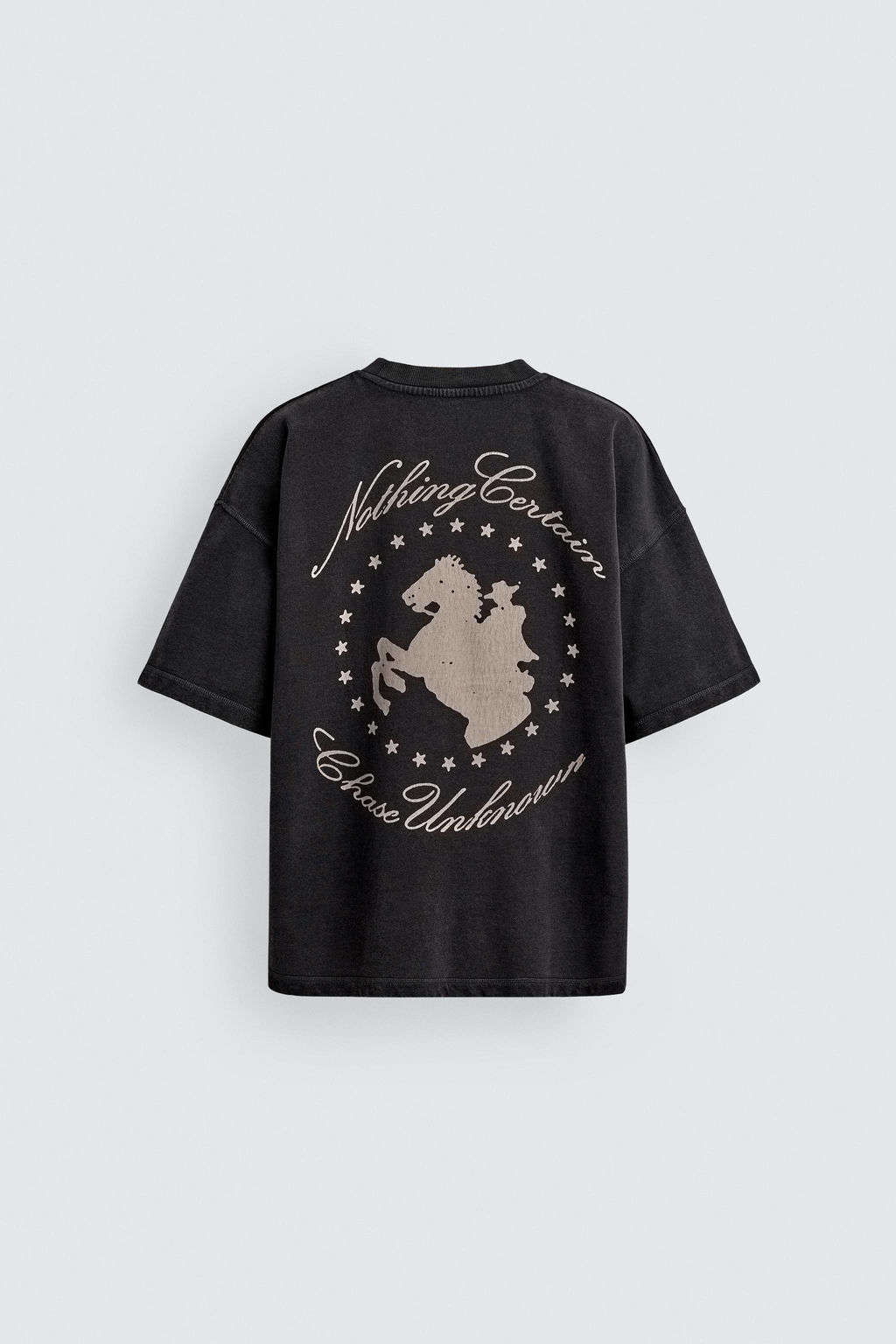 SUDADERA LAVADA GR?FICO CABALLOS / Gris antracita