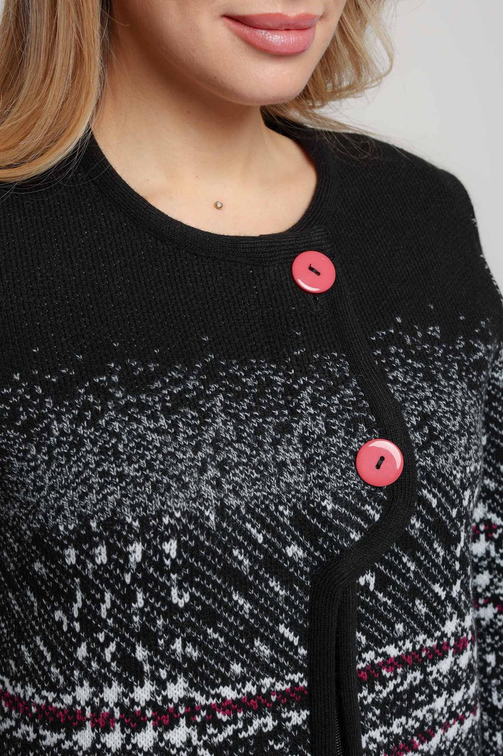 Кардиган В 1742/черно-ягодный (1330) - Злата Стиль фото 4