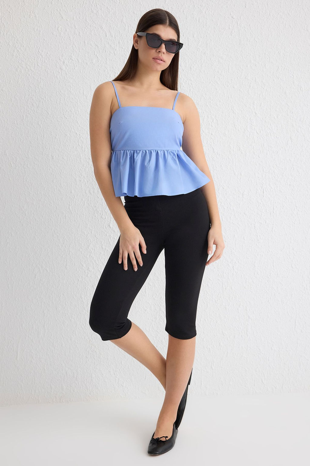 Trendyolmilla Beyaz S?rtta Kurdele Baglama Detayl? Ask?l? Crop Dokuma Bluz TWOSS25BZ00120  фото 6