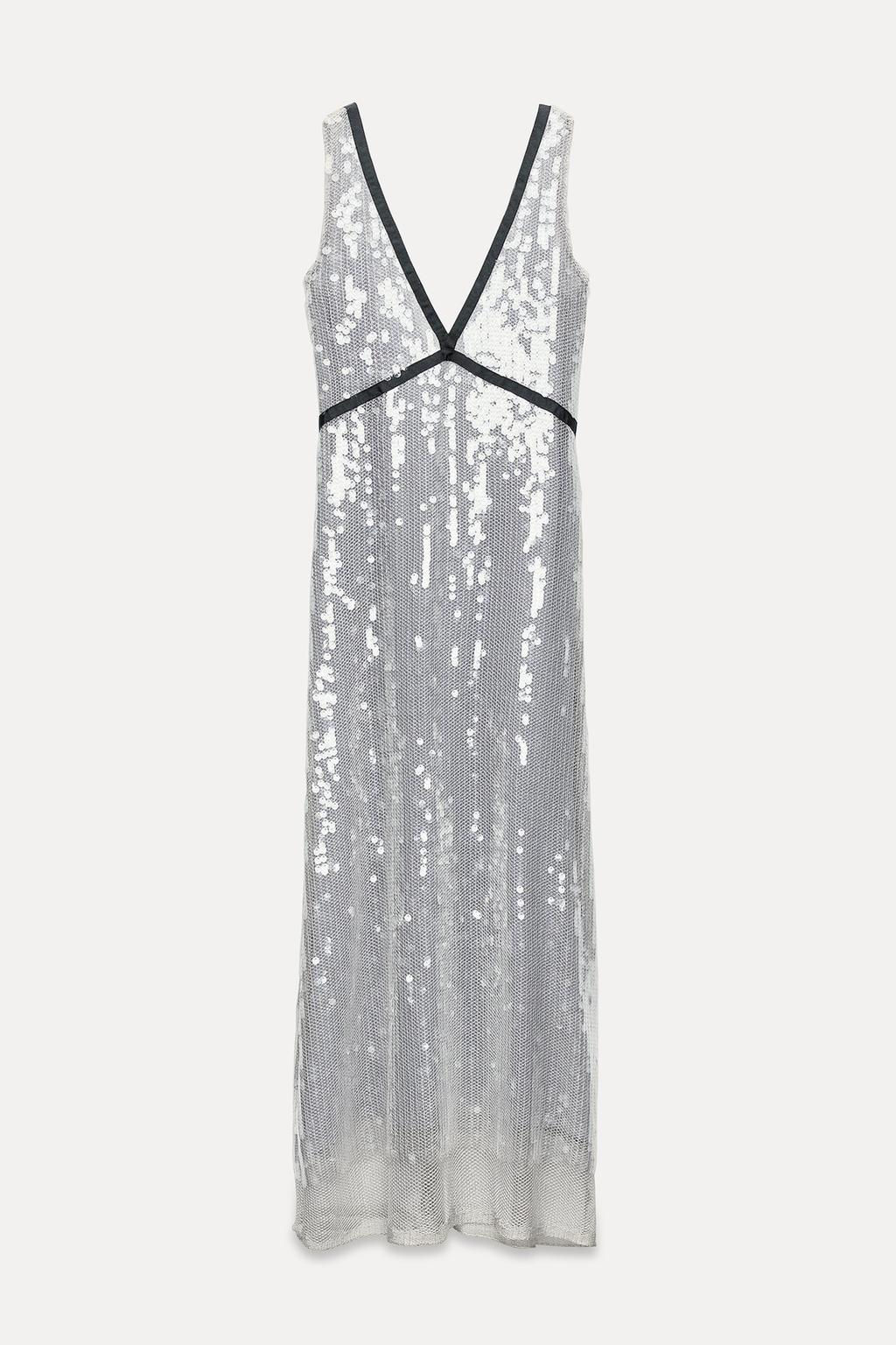 MESH DRESS WITH SEQUINS - Zara фото 4