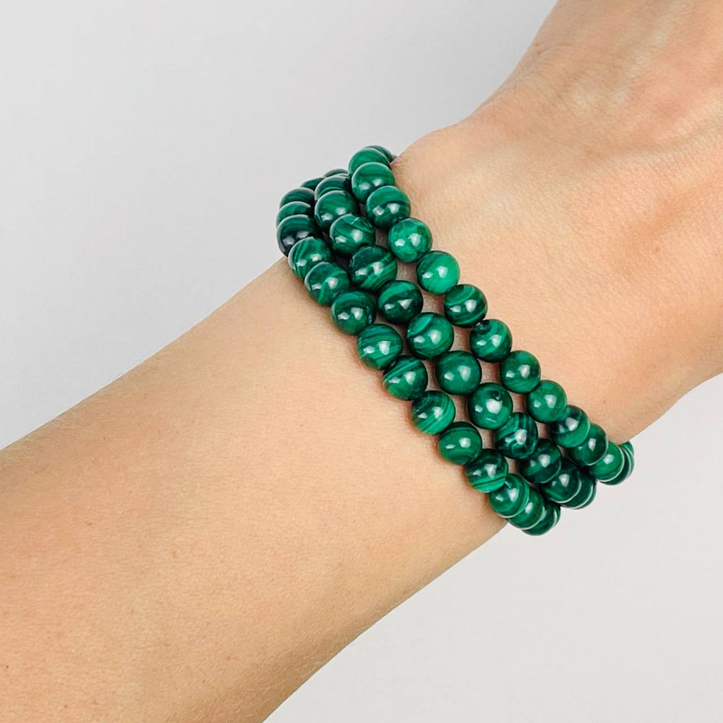 Бусины для украшений из Малахита (65 бусин) 40 см