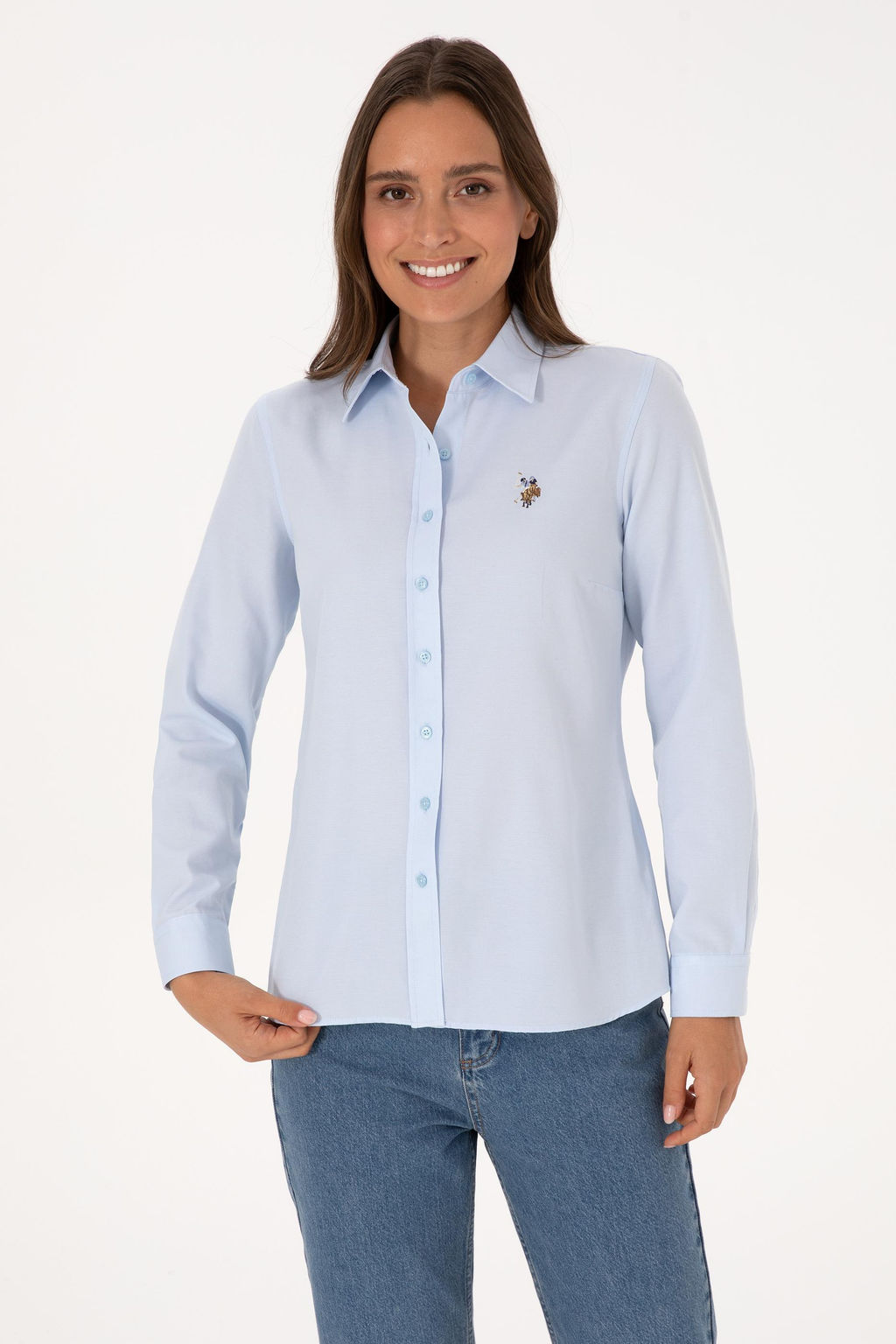 Kad_n A__k Mavi Uzun Kollu Basic G_mlek Sepette S_rpriz _ndirim - U.s. polo assn фото 3