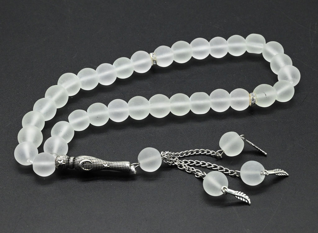 Четки стеклянные шарик 12мм цв.хрусталь матовый, 33см