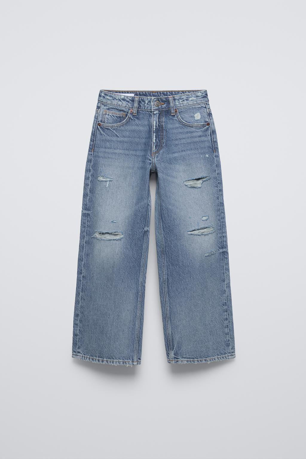 RIPPED WIDE LEG JEANS - Zara фото 2