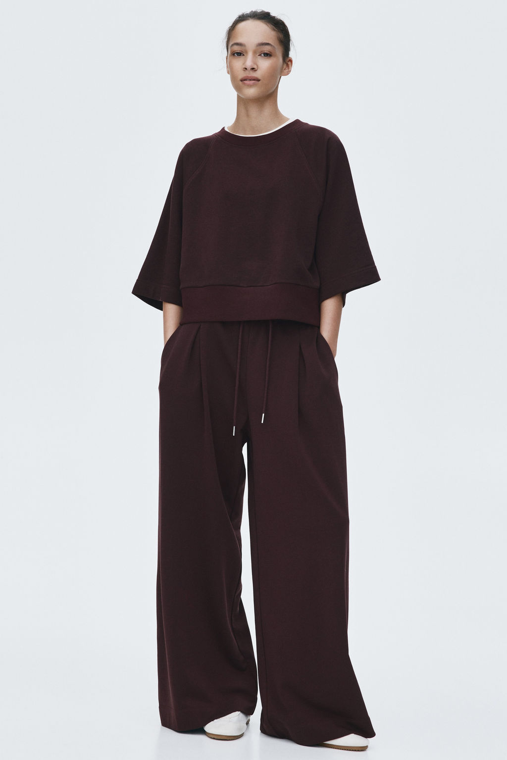 Pantal?n con cord?n de ajuste y pliegue decorativo - H&m фото 5