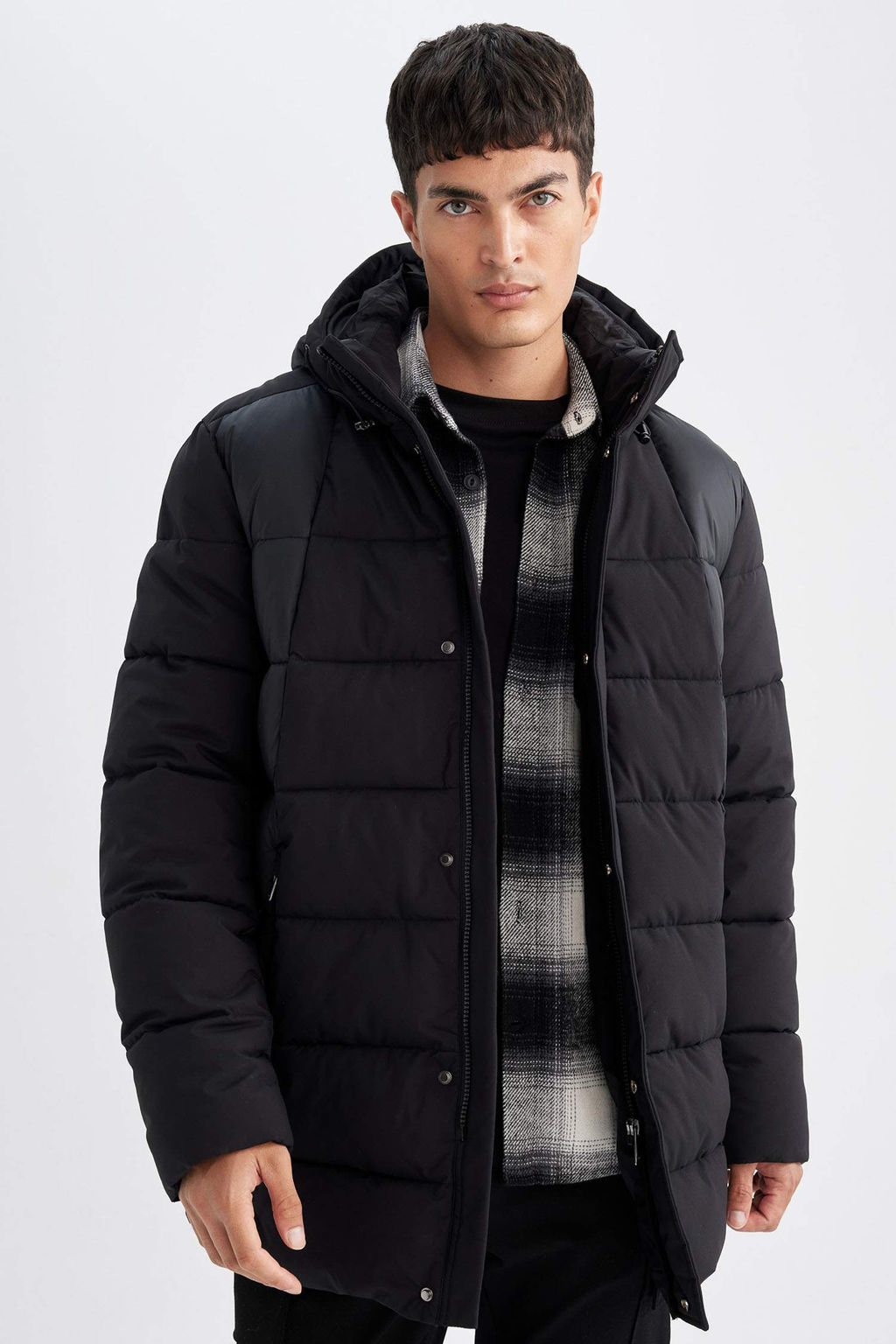 Slim Fit Dar Kesim Kapusonlu Yar?m Astar Parka - Defacto фото 3