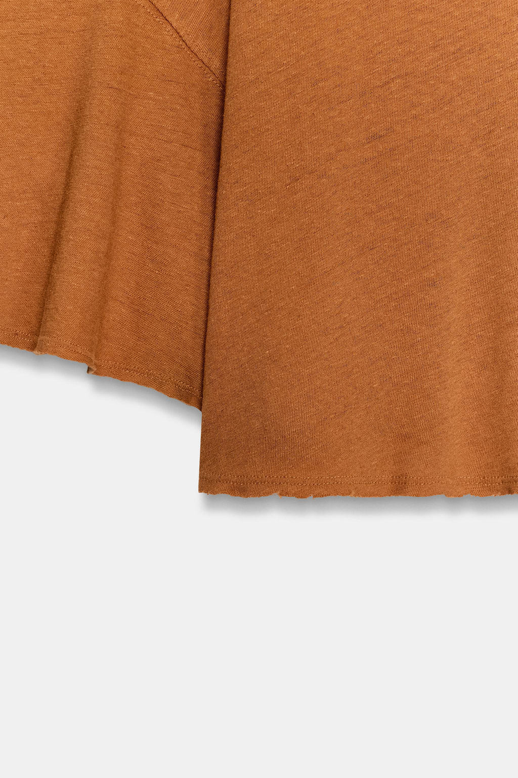 CAMISETA CAPA ALGOD?N Y LINO / Naranja quemado