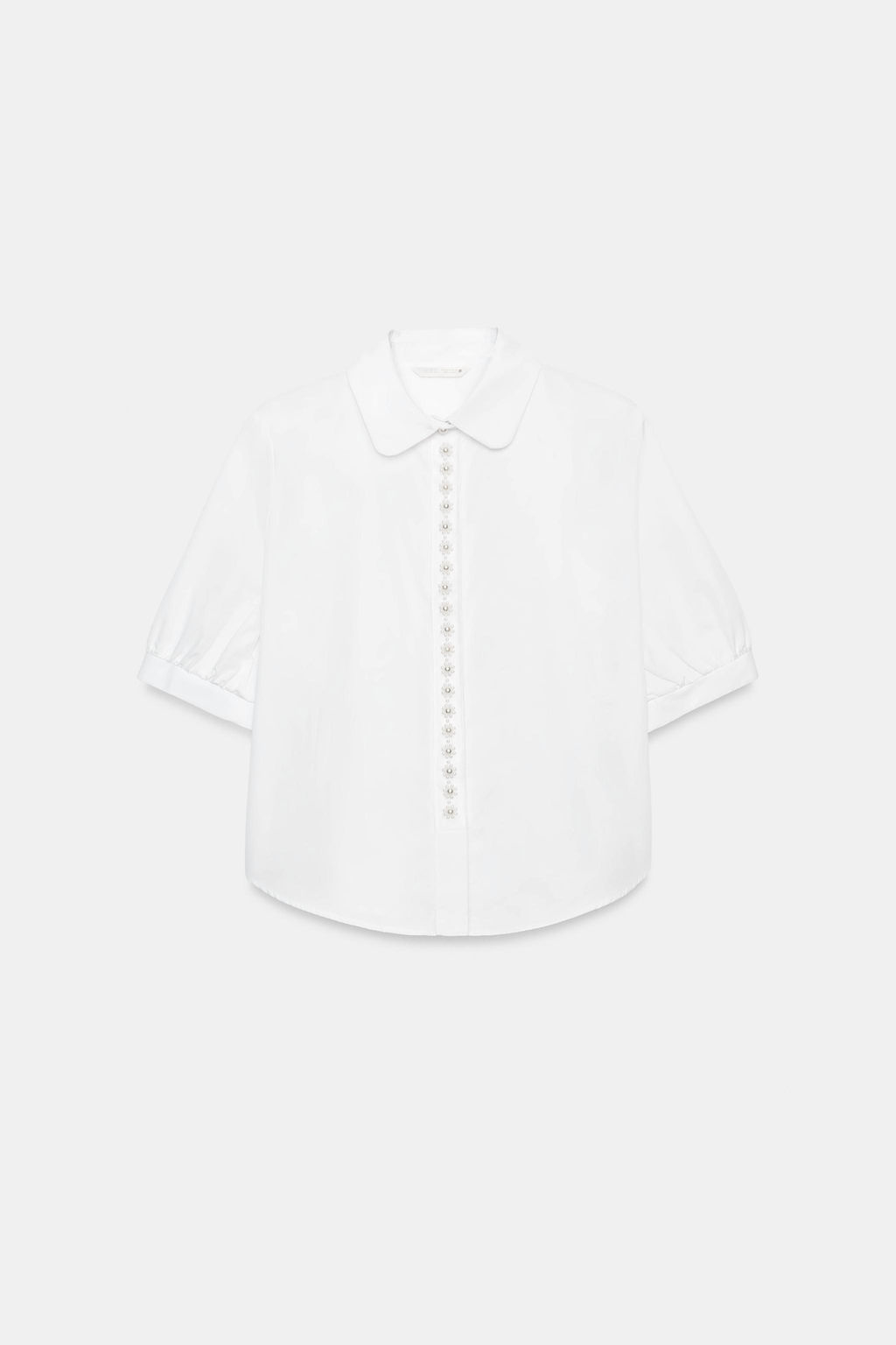 CAMISA POPEL?N PERLAS / Blanco