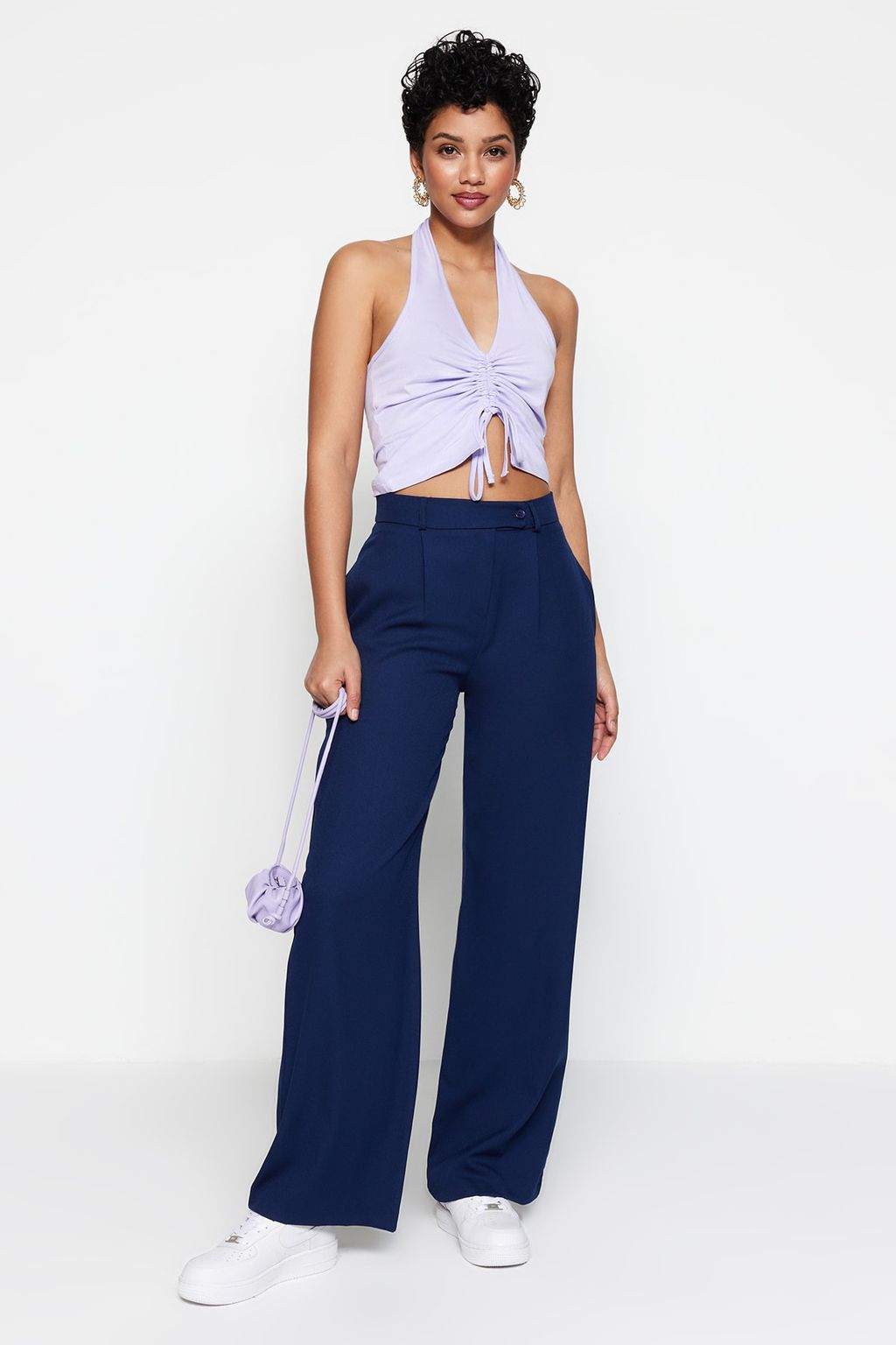 Mavi Wide Leg/Genis Paca Dokuma Kumas Pantolon TWOAW22PL0263 Palazzo