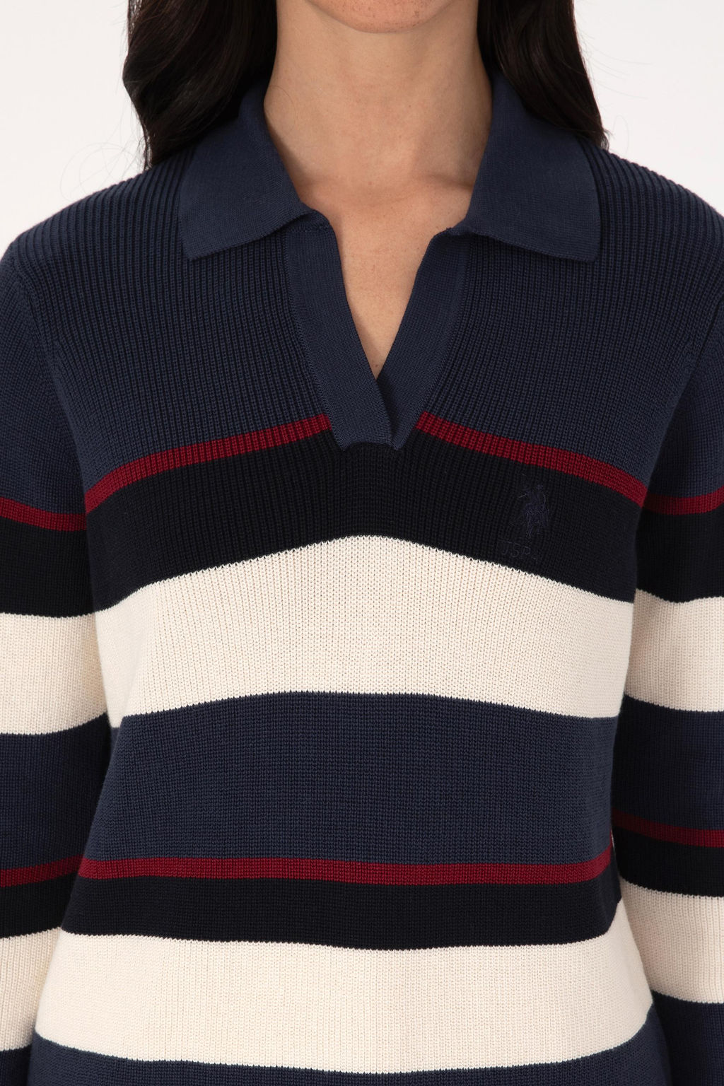 Kad_n A__k Lacivert Polo Yaka Kazak - U.s. polo assn фото 6