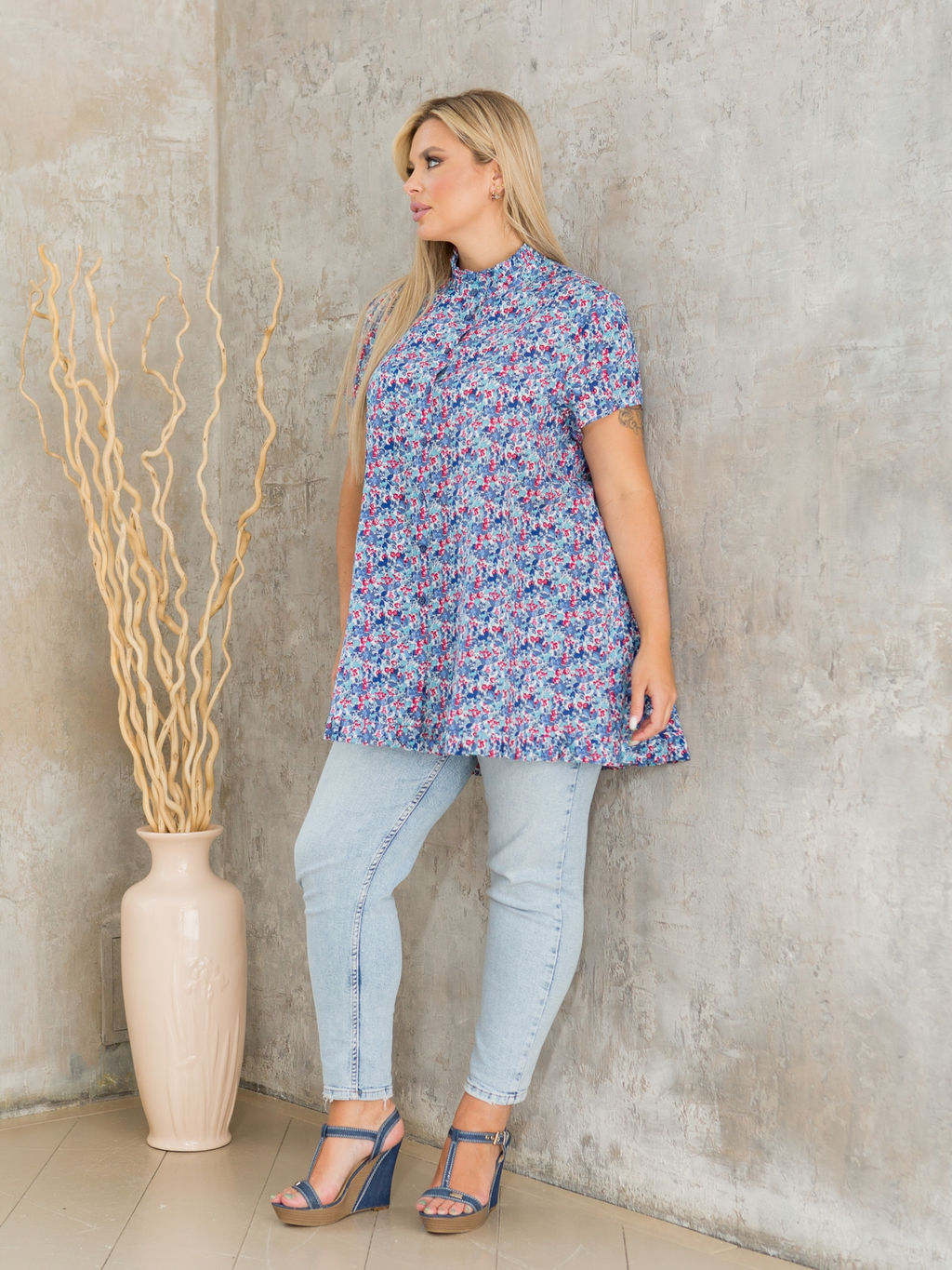 Туника 1023 цветочный принт - Novita фото 8
