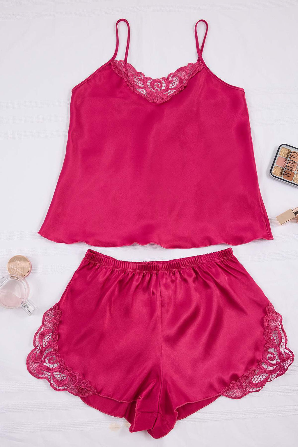 Trendyolmilla Siyah Dantelli Ip Ask?l? Saten Sortlu Dokuma Pijama Tak?m? THMAW21PT0843  фото 35