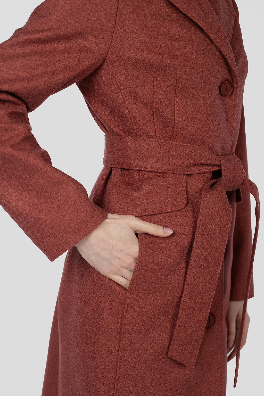 Пальто женское демисезонное (пояс) - El podio фото 7