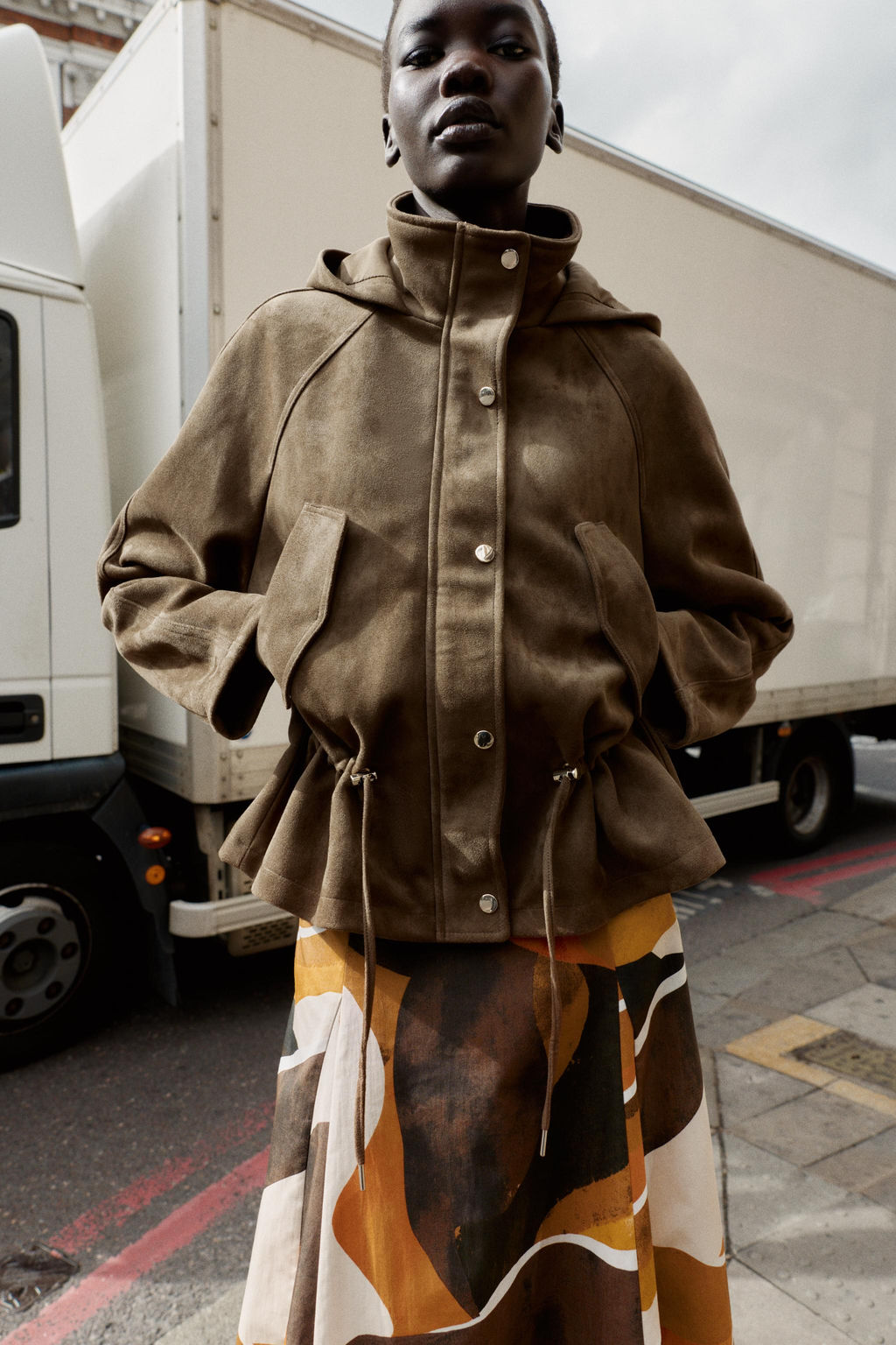 HOODED FAUX SUEDE JACKET - Zara фото 2