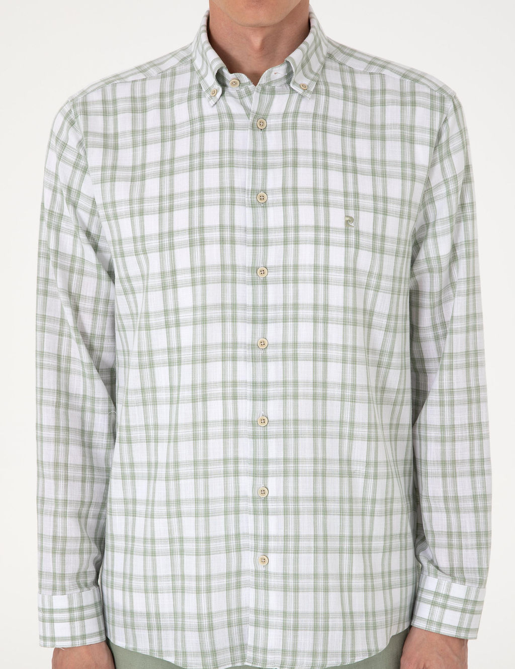 Ye_il Regular Fit Ekose Uzun Kollu G_mlek - Pierre cardin фото 6