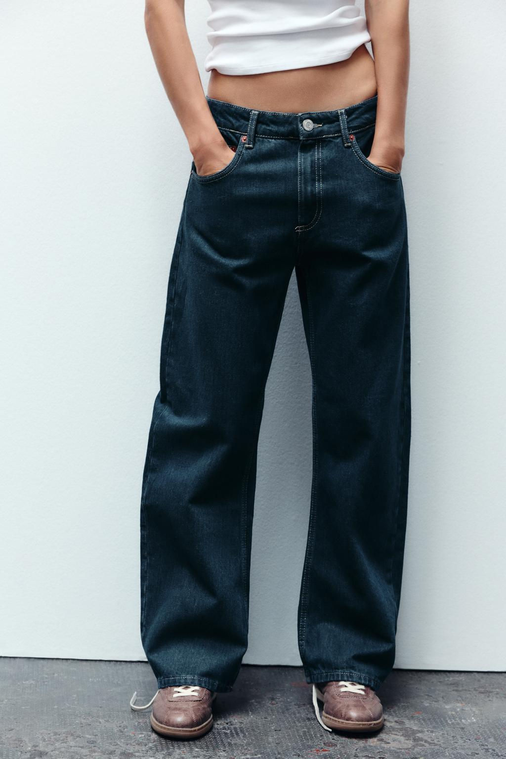 TRF BALLOON CURVED LEG MID-WAIST JEANS - Zara фото 4