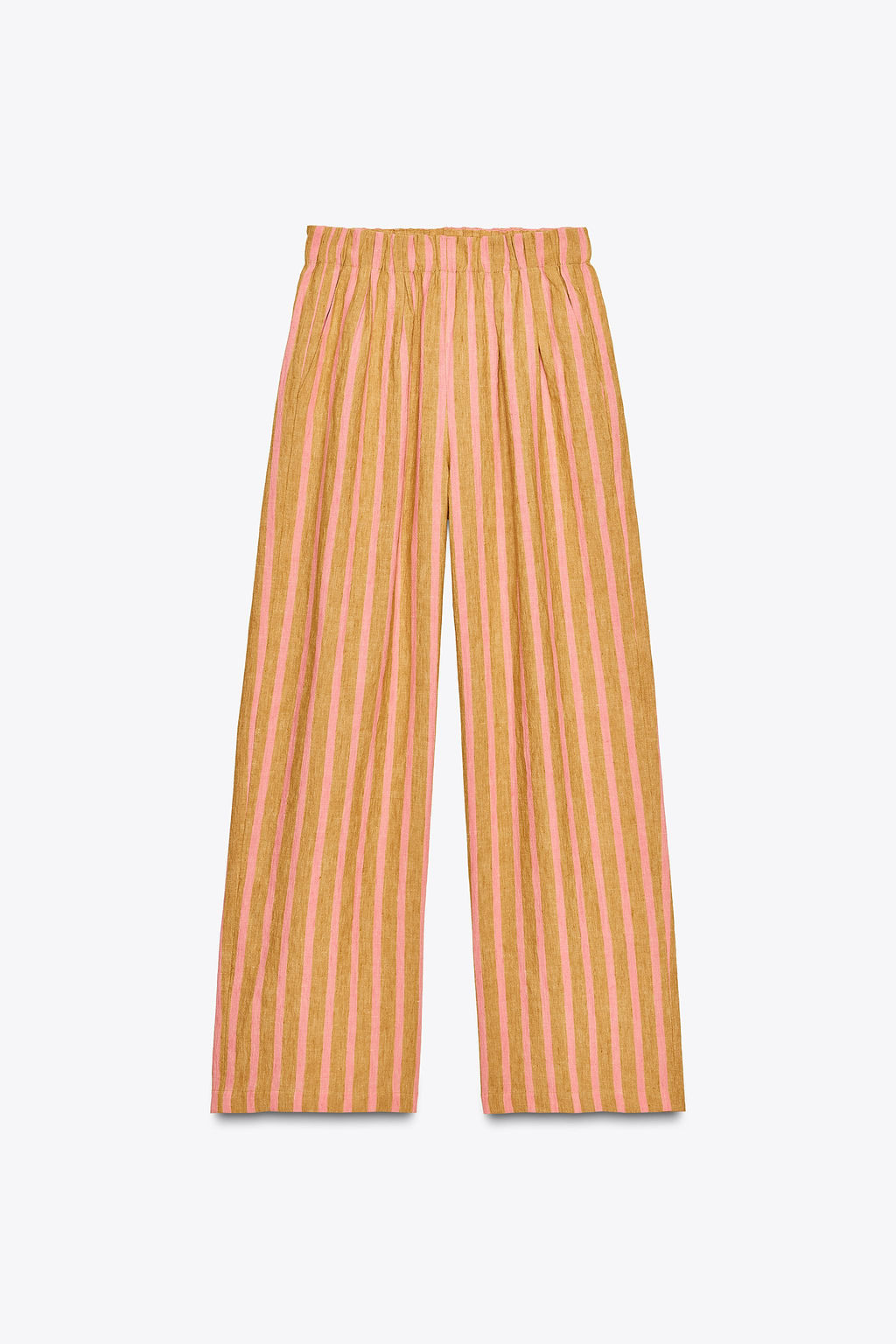 STRIPED LINEN BLEND TROUSERS ZW COLLECTION - Zara фото 6