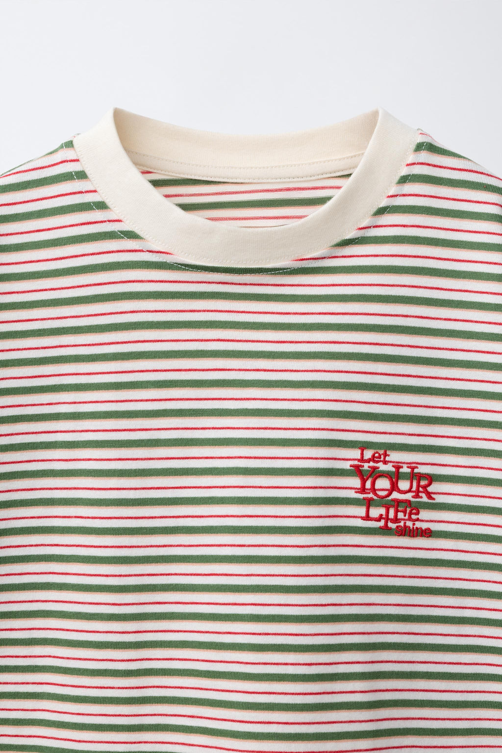 CAMISETA RAYAS TEXTO BORDADO / rayas - Zara фото 4