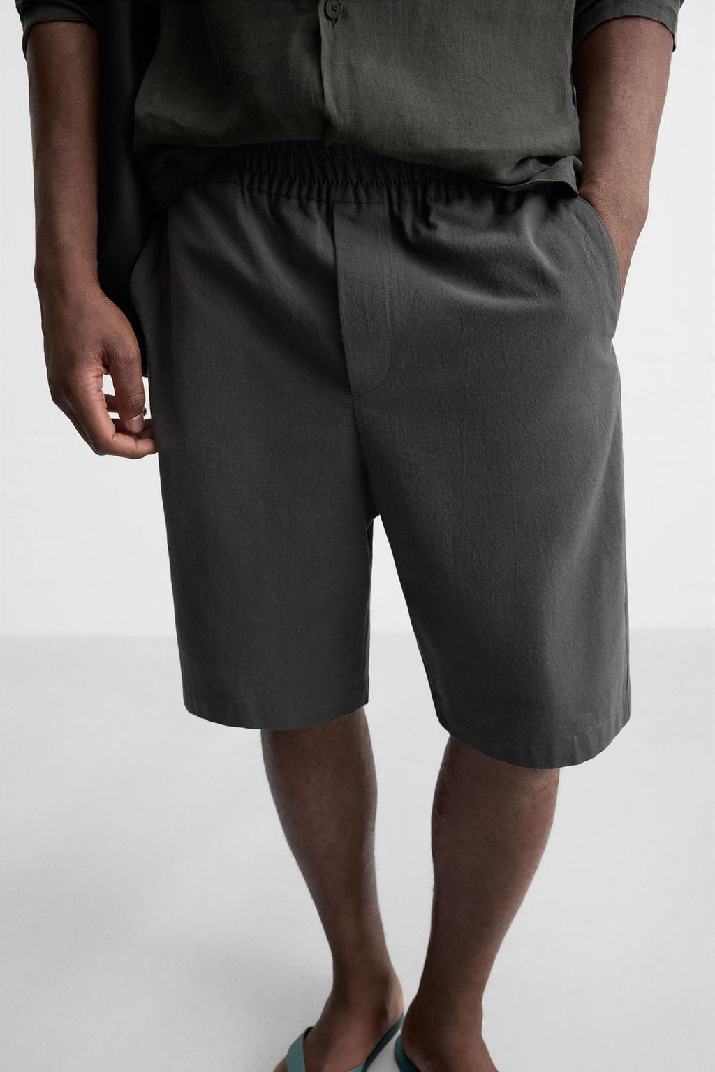 RELAXED FIT COTTON BERMUDA SHORTS - Zara фото 9