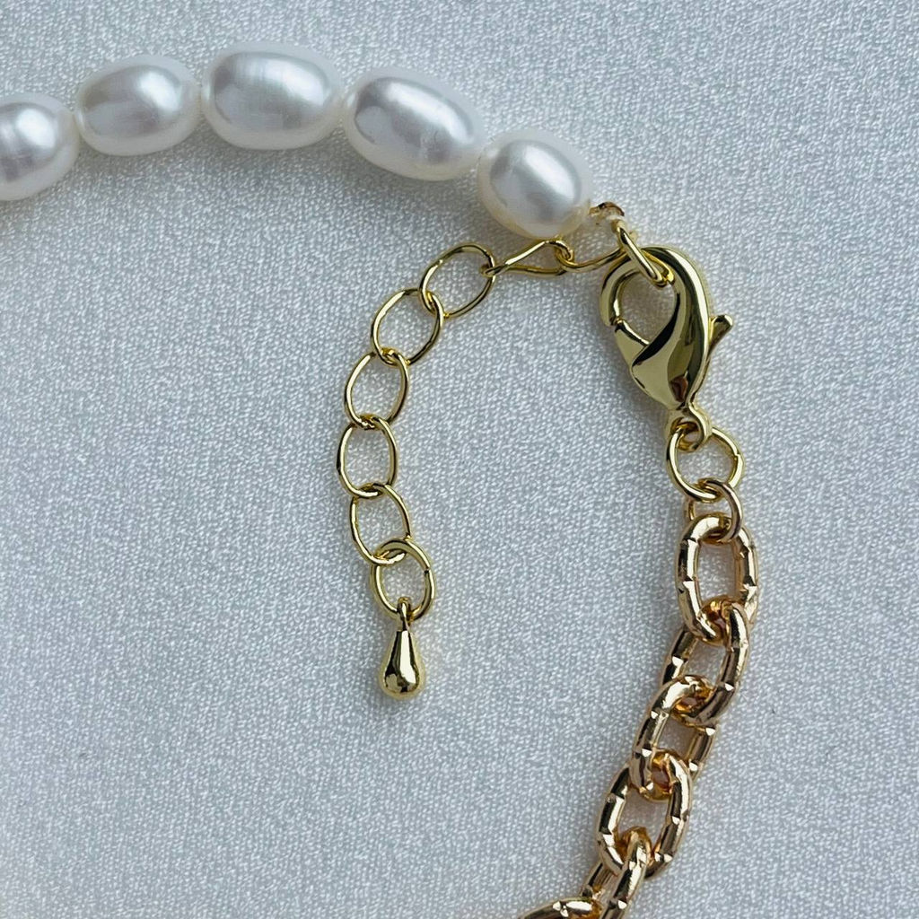Браслет из Жемчуга с цепочкой 19 см +
