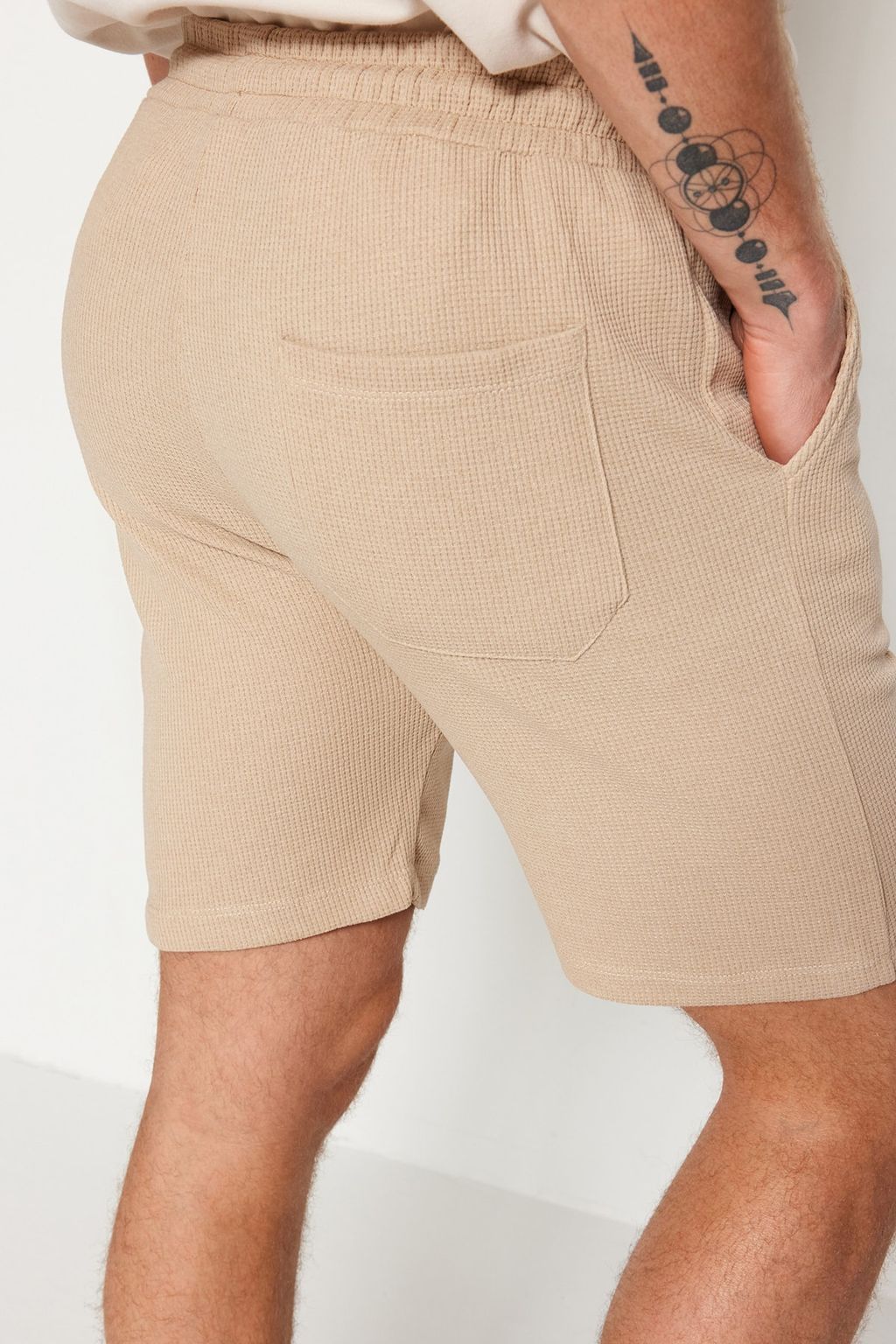 Lacivert-Bej Regular Kordonlu 2 Li Paket Sort & Bermuda TMNSS23SR00076