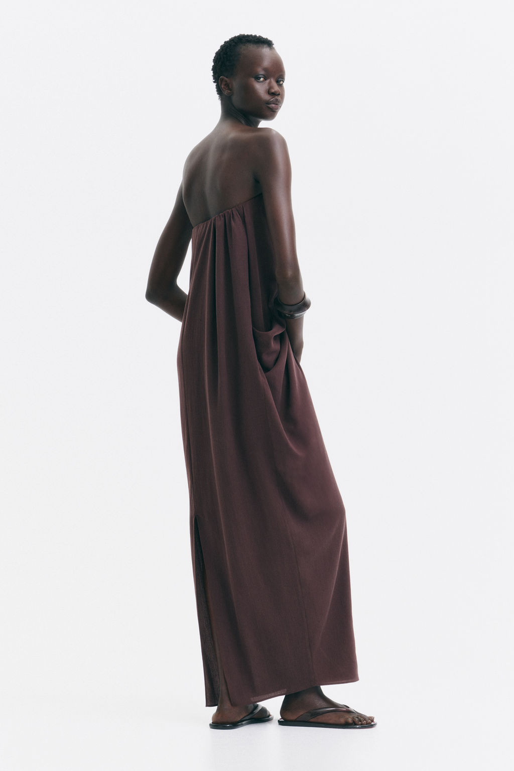 Vestido bandeau con nudo decorativo - H&m фото 3