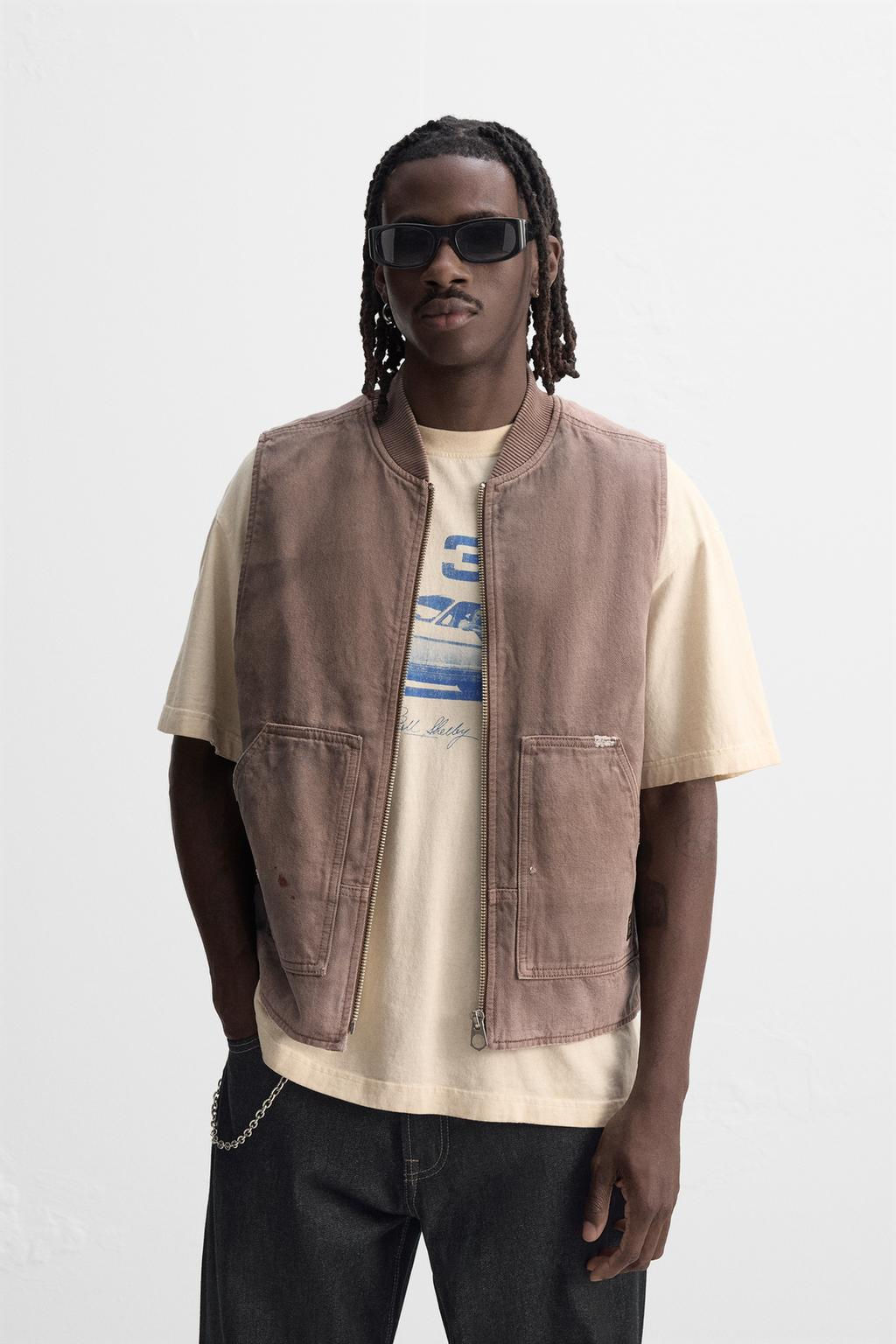 ZIP-UP WASHED GILET - Zara фото 2