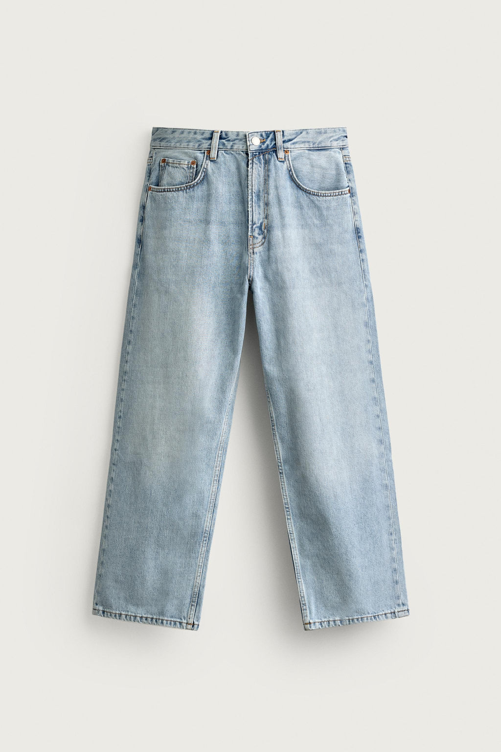 JEANS LOOSE CROPPED FIT / Azul medio - Zara фото 5
