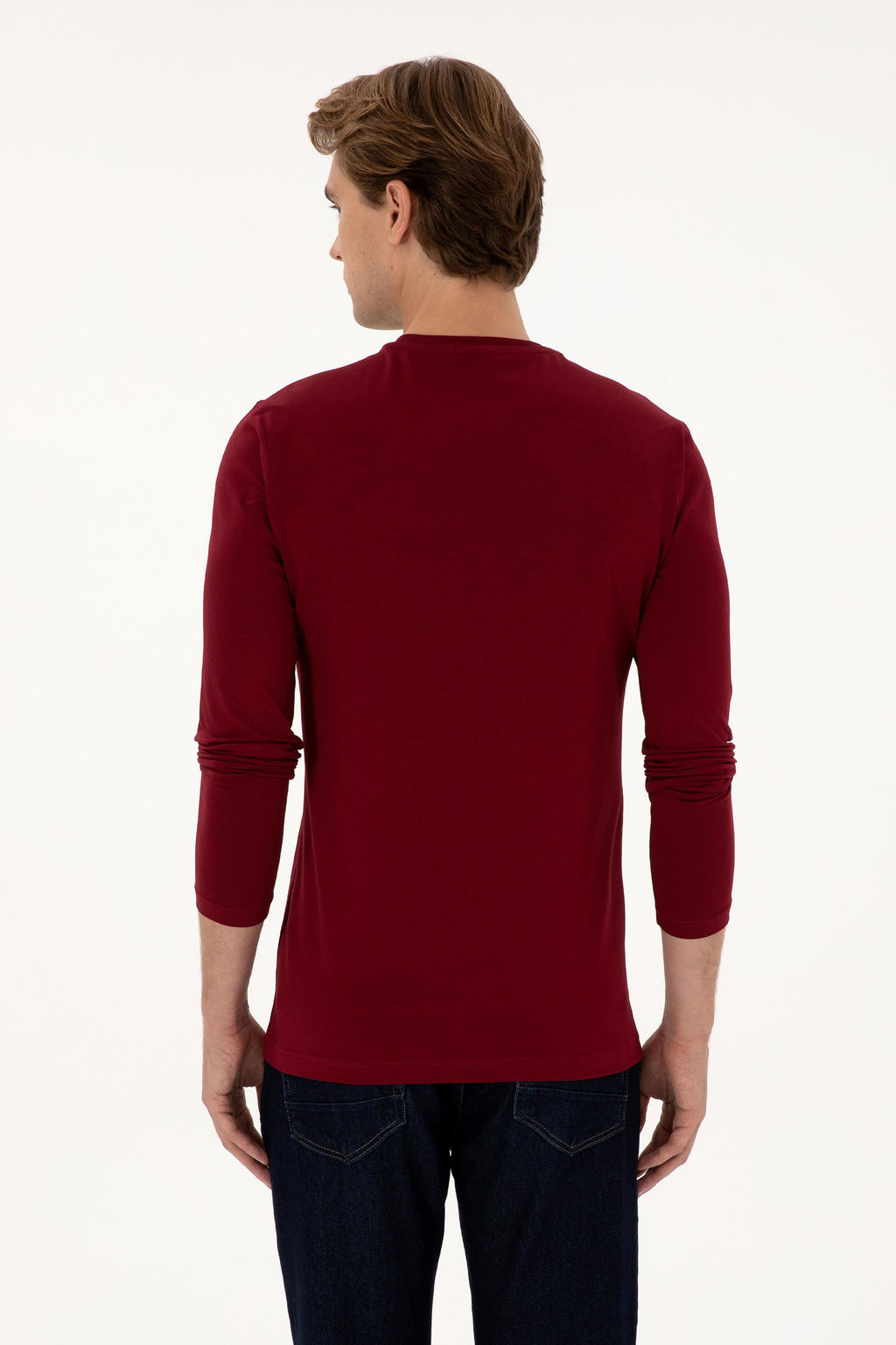Erkek Bordo Basic Sweatshirt Sepette S_rpriz _ndirim - U.s. polo assn фото 5
