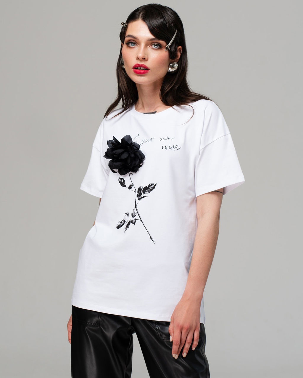 Футболка с цветком FDC002 - Sahar art lab фото 2