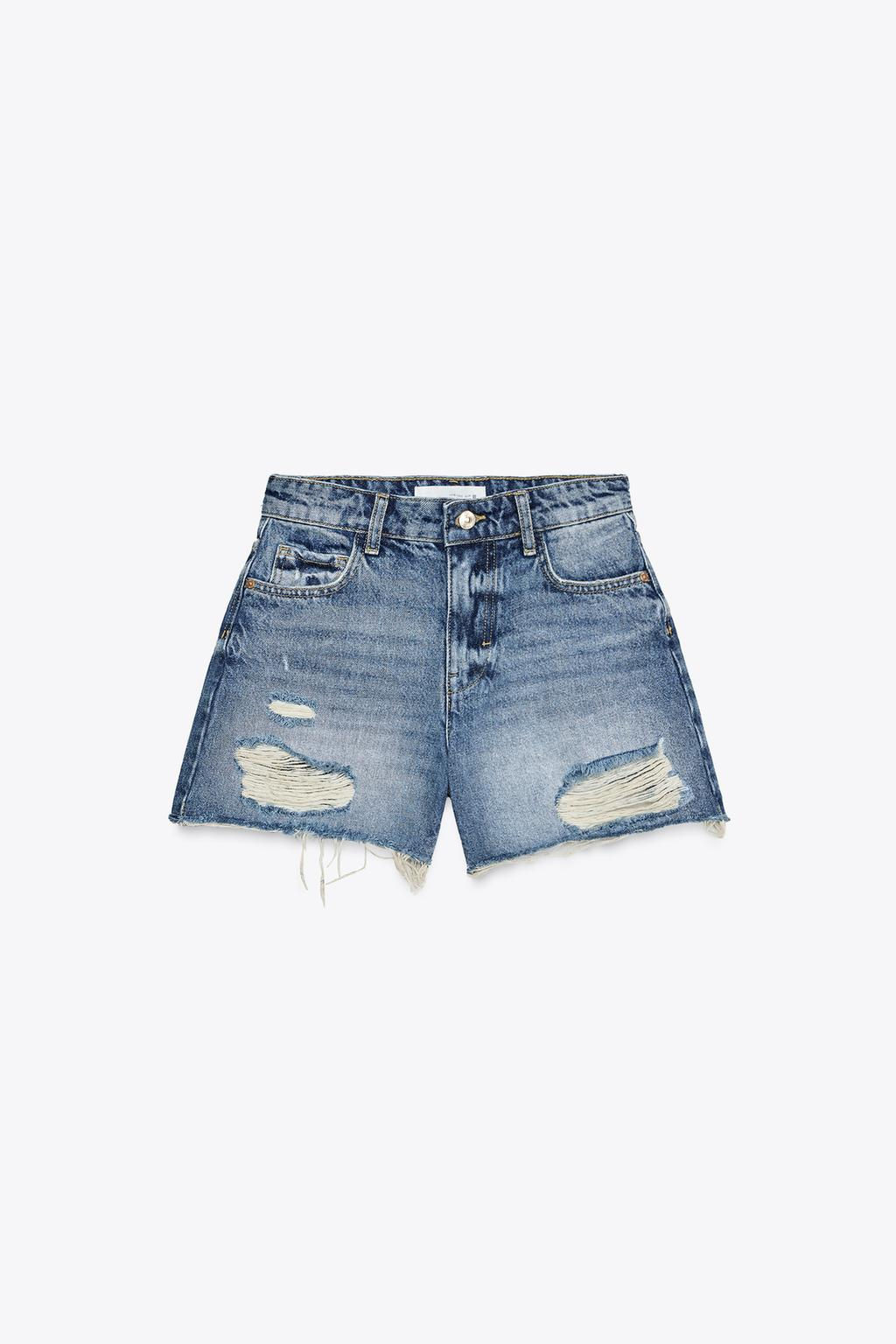 Z1975 RIPPED LOW-RISE SHORTS - Zara фото 7