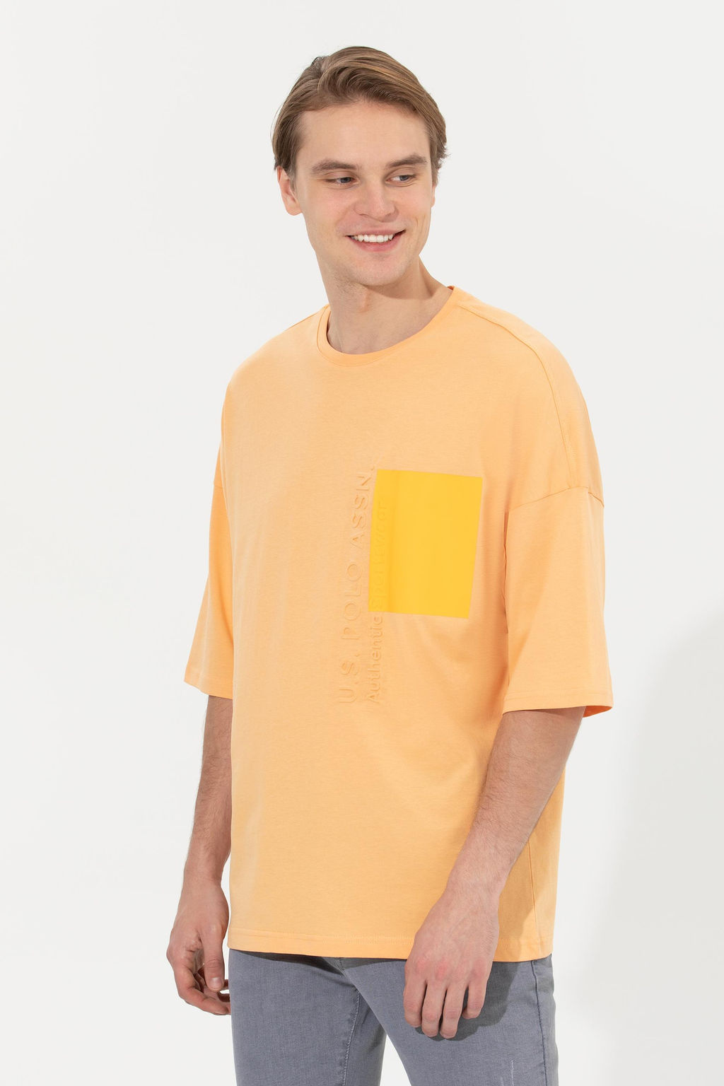 Erkek Kavun Oversize Bisiklet Yaka Ti__rt