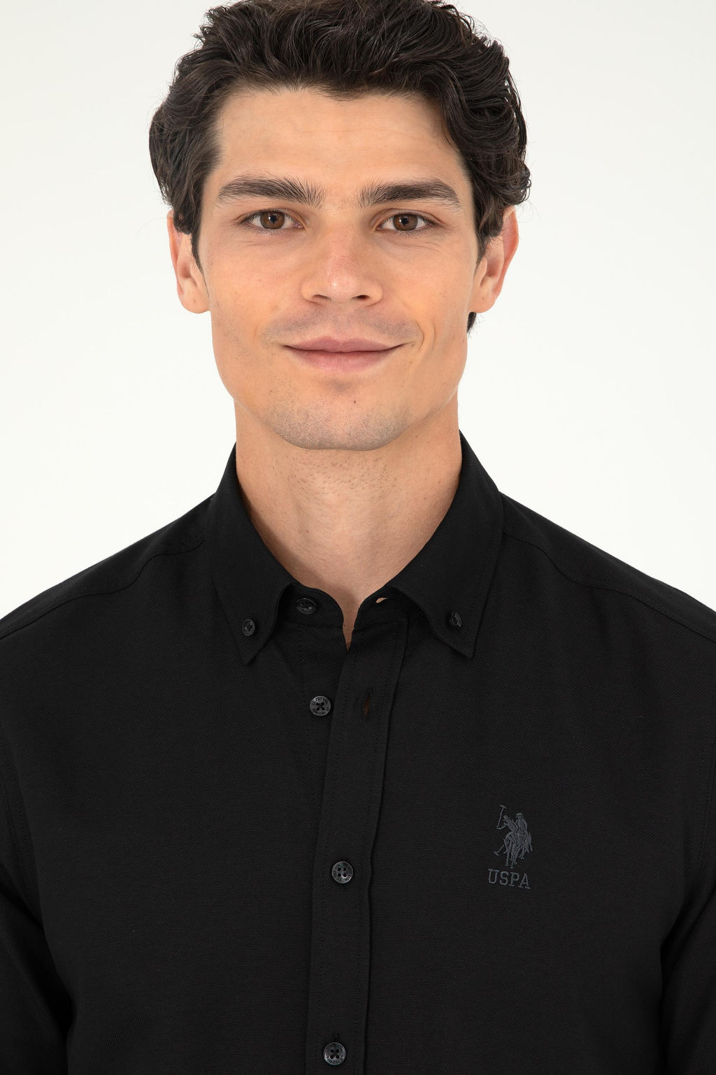 Мужская черная базовая рубашка с длинным рукавом - U.s. polo assn фото 2