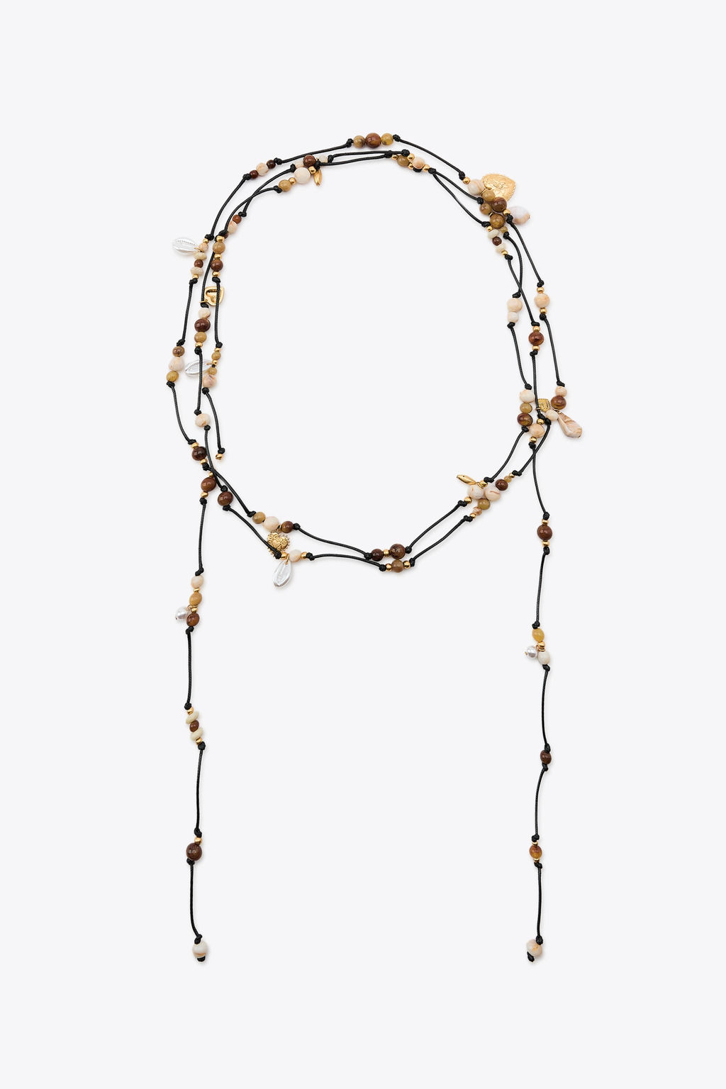 MULTI-POSITION CORD BEADED CHARM NECKLACE - Zara фото 3