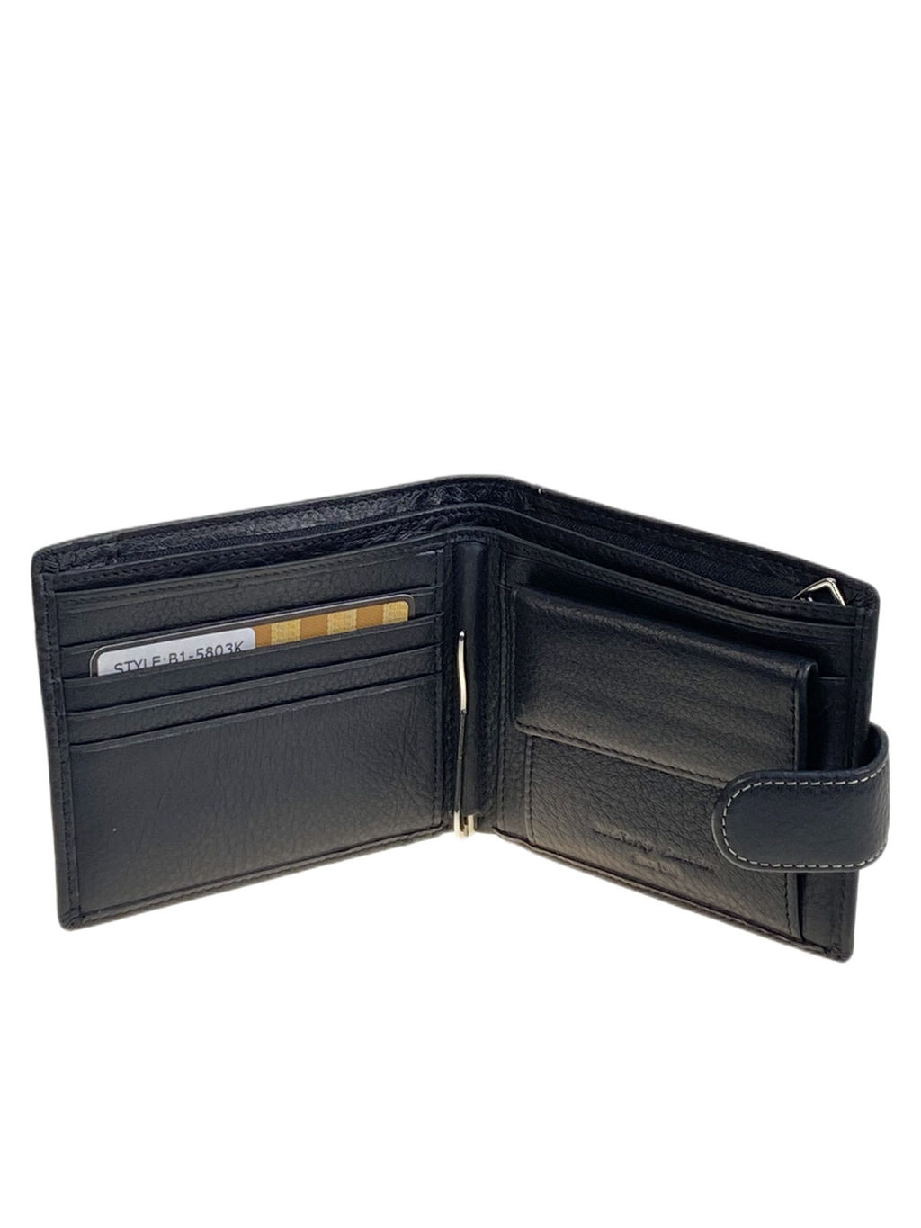 Портмоне мужское из натуральной кожи , цвет черный - Greta фото 2