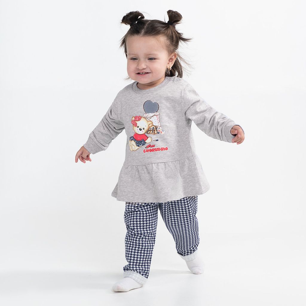 CRB wear/CWNG 62940-11-298 Джемпер для девочки, светло-серый меланж/Ex.Cherubino  фото 2